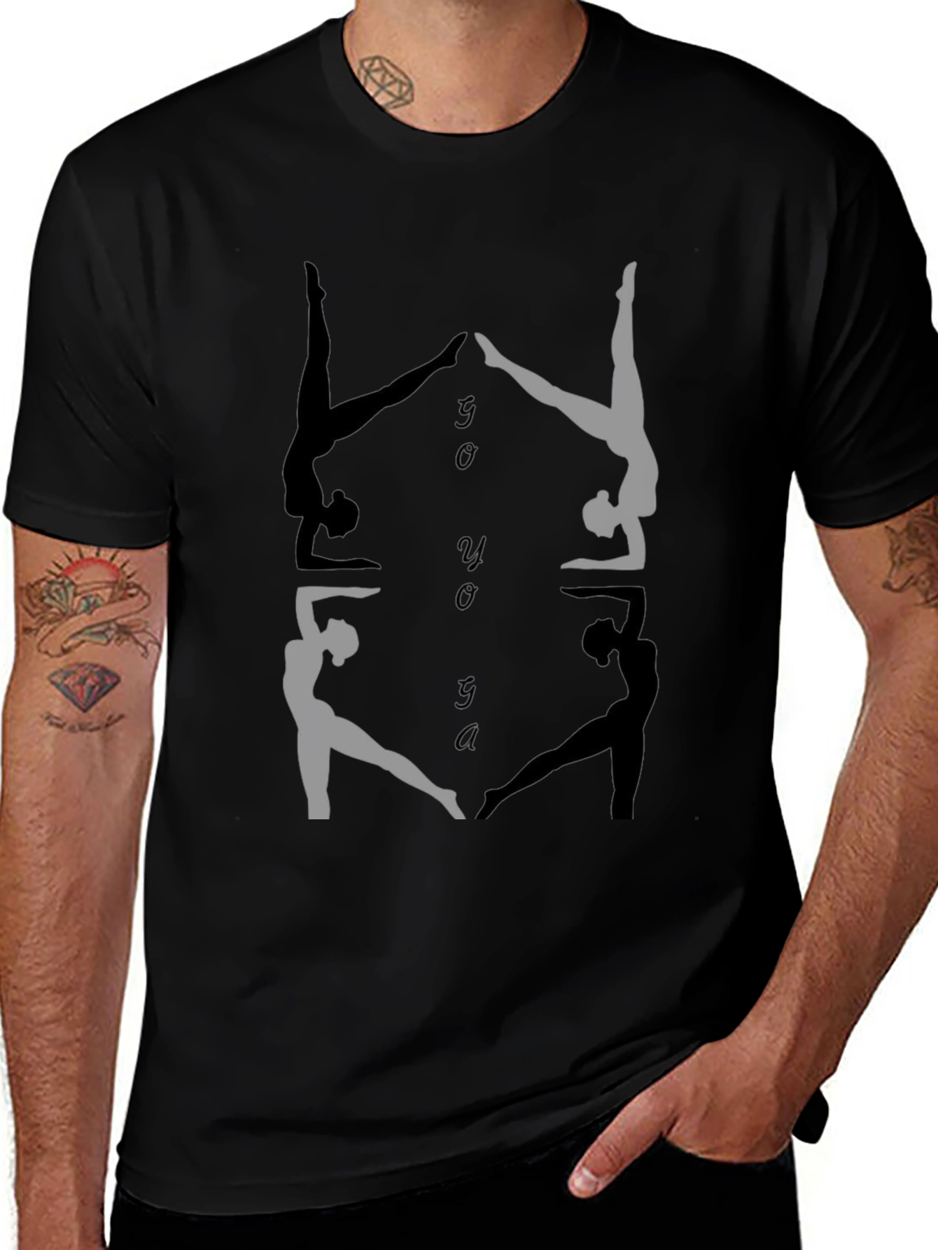 Yoga Silhouette Graphic Black T-Shirt