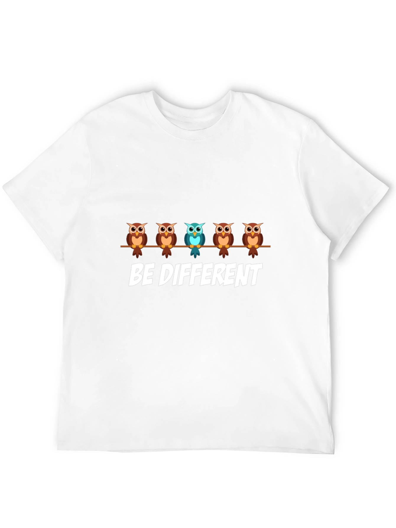 Be Different Owl Graphic Print T-Shirt