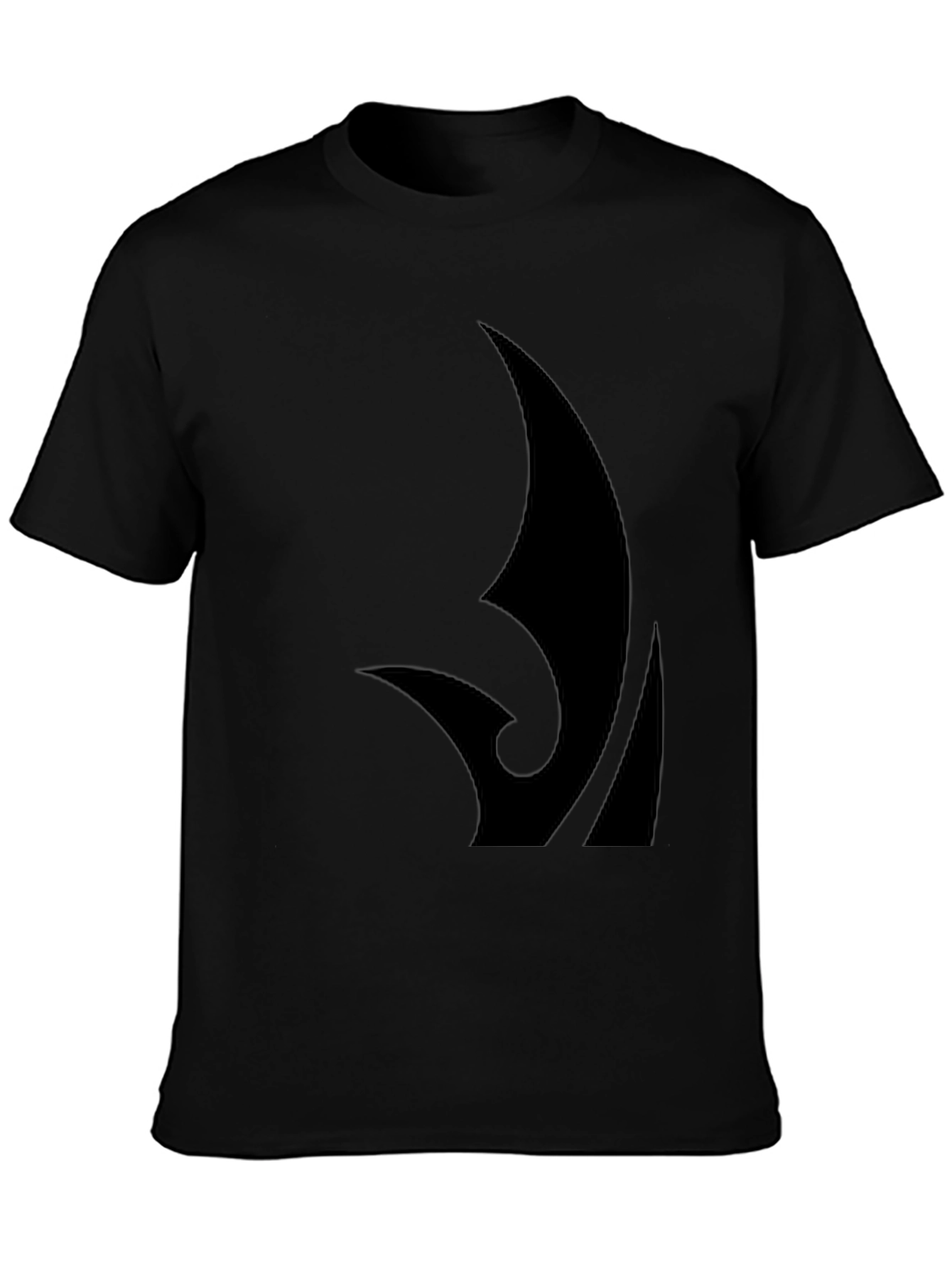 Black Graphic Tee - Abstract Design