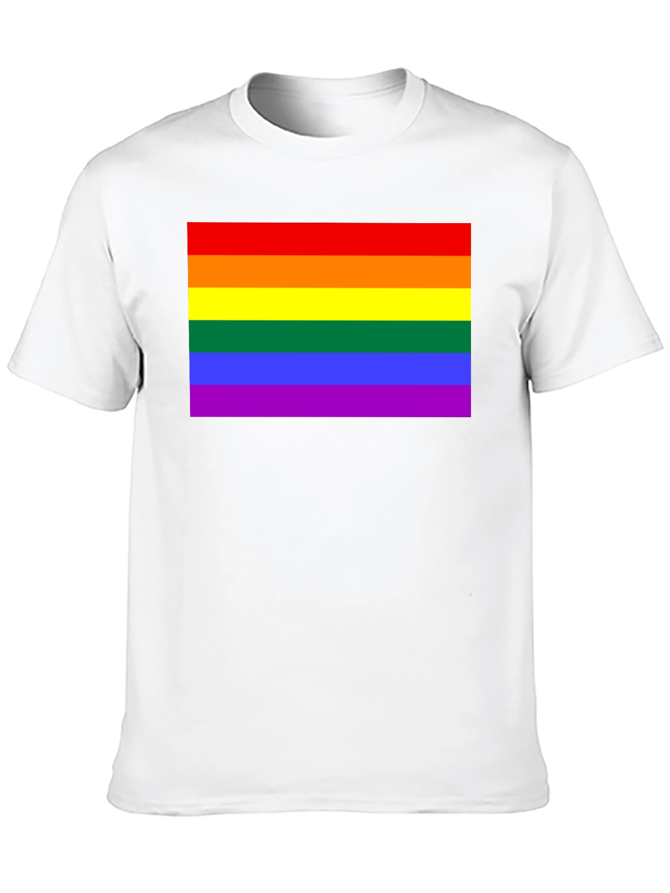 Pride Flag Graphic Tee - Black Cotton Blend