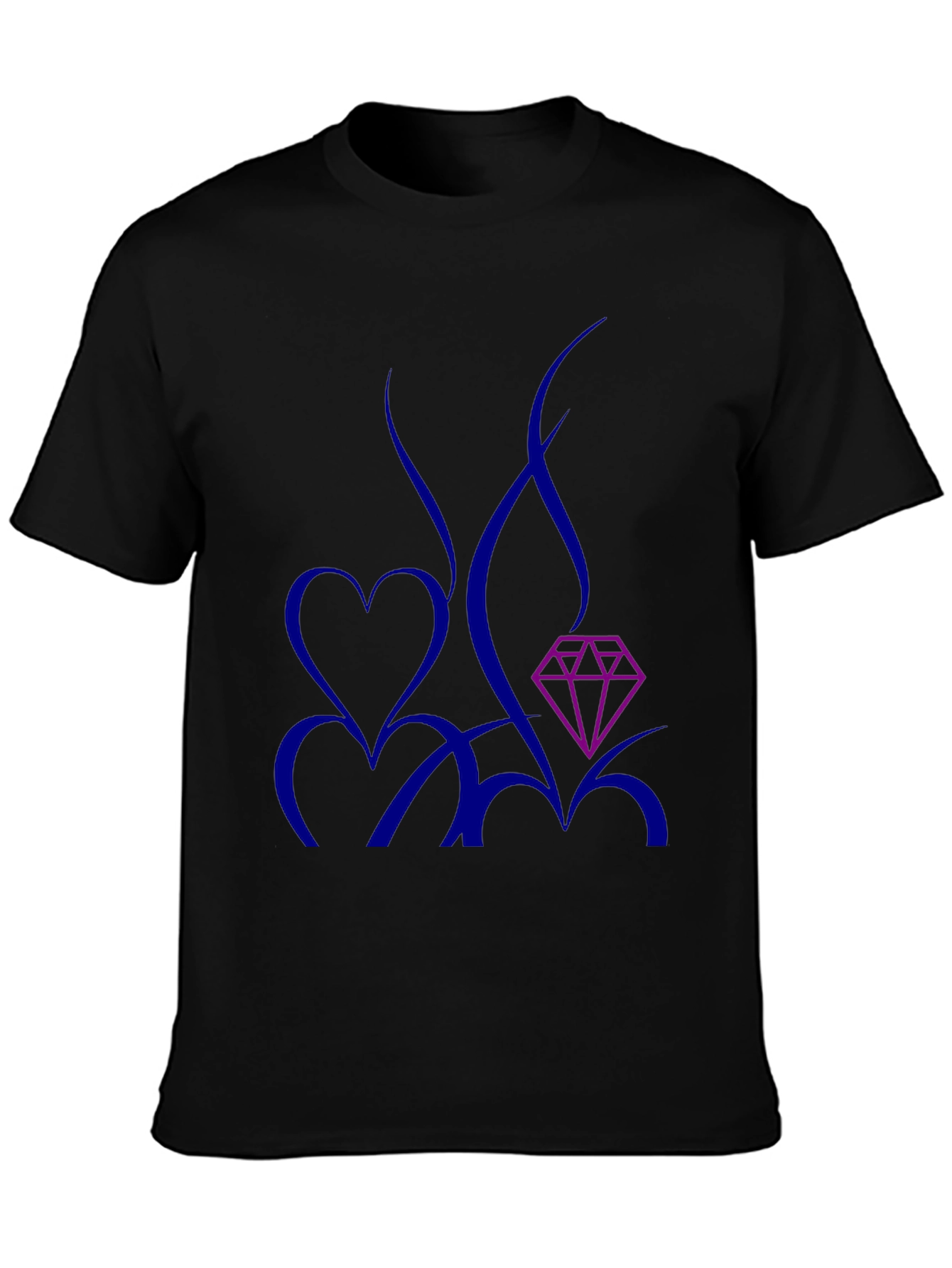 Modern Graphic Tee: Heart & Diamond Design