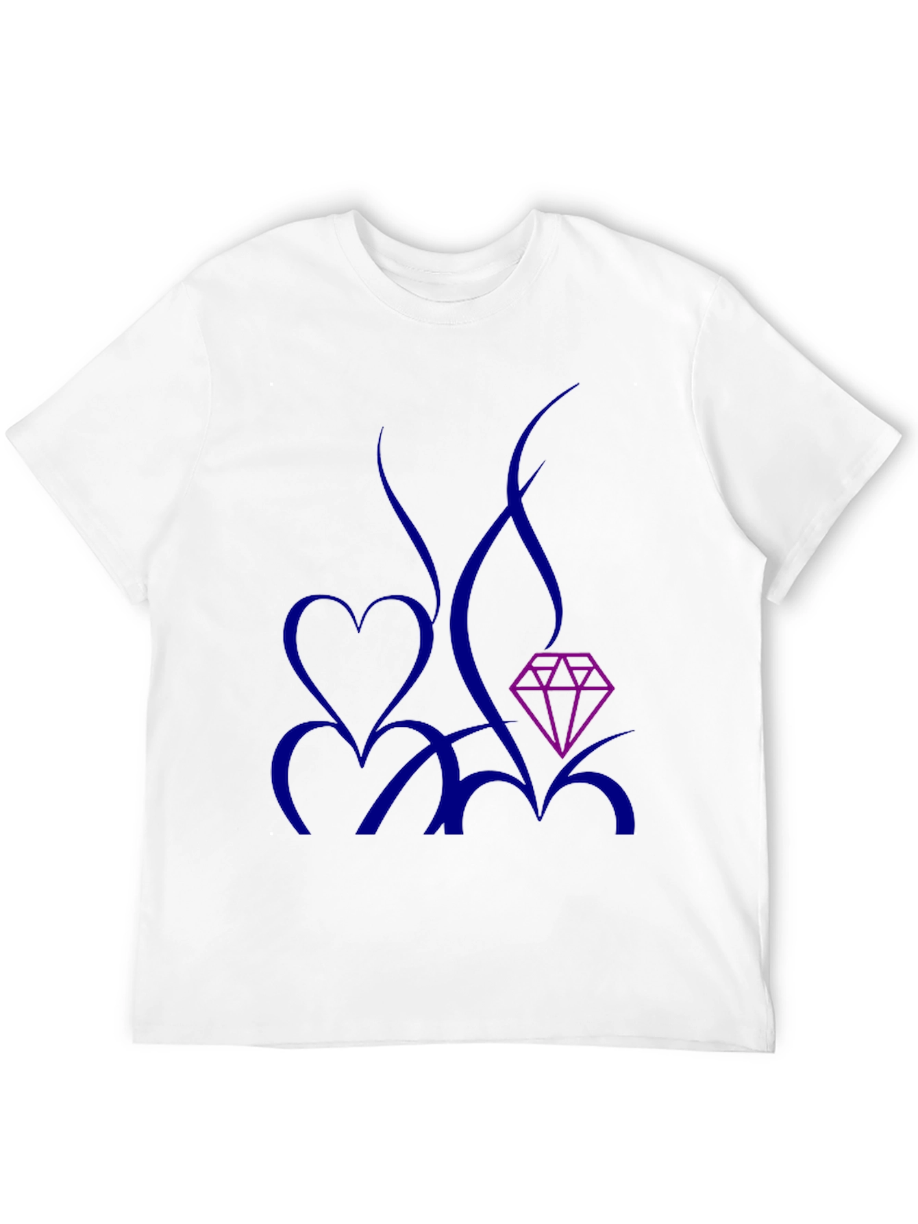 Modern Graphic Tee: Heart & Diamond Design
