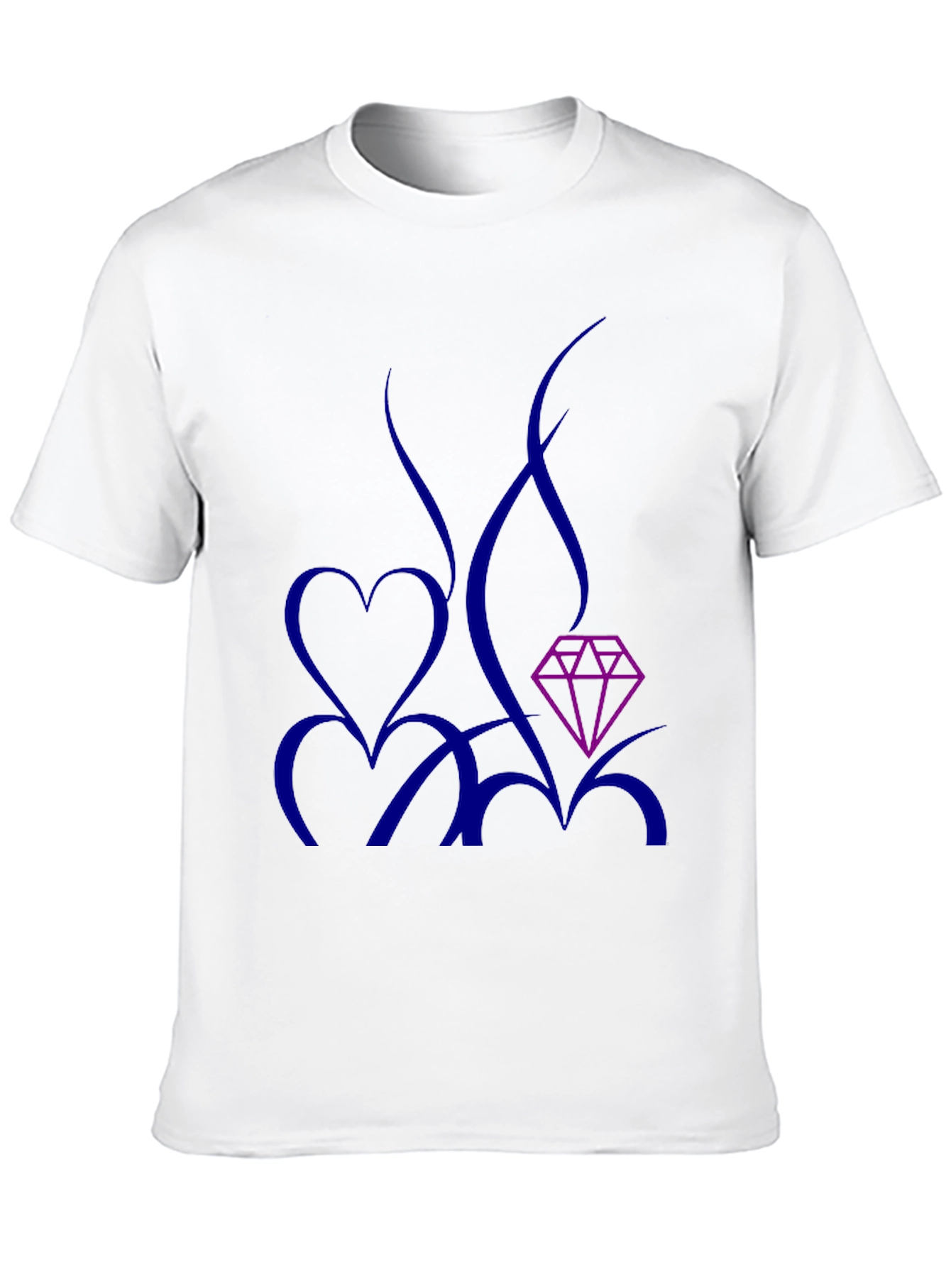 Modern Graphic Tee: Heart & Diamond Design