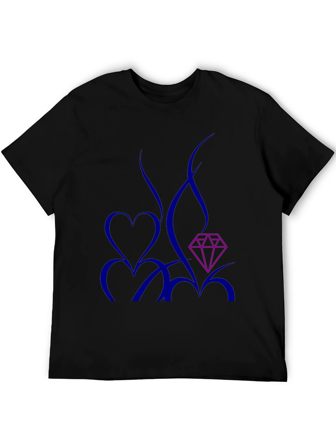 Modern Graphic Tee: Heart & Diamond Design