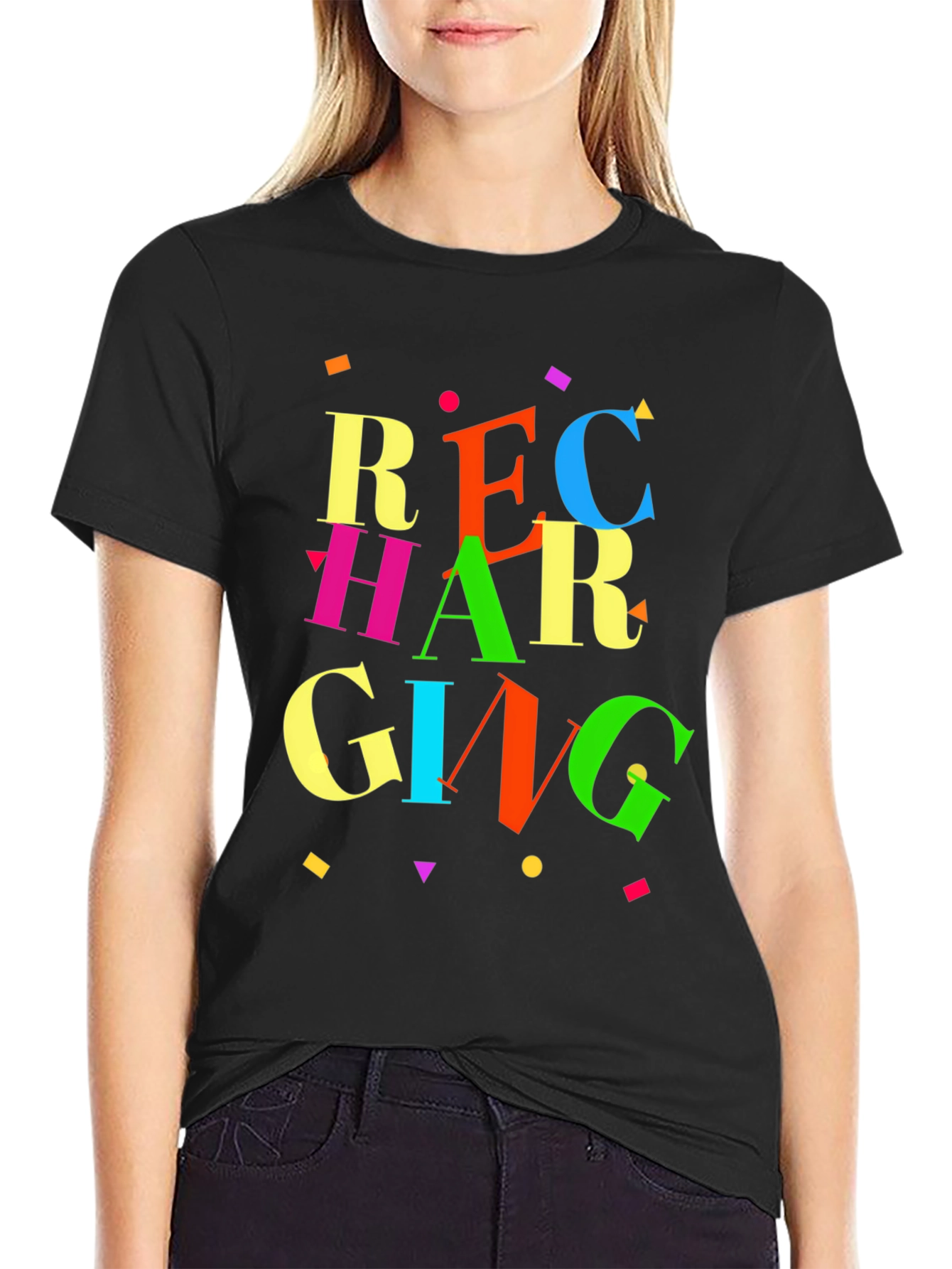 Recharging Graphic Tee - Retro Style