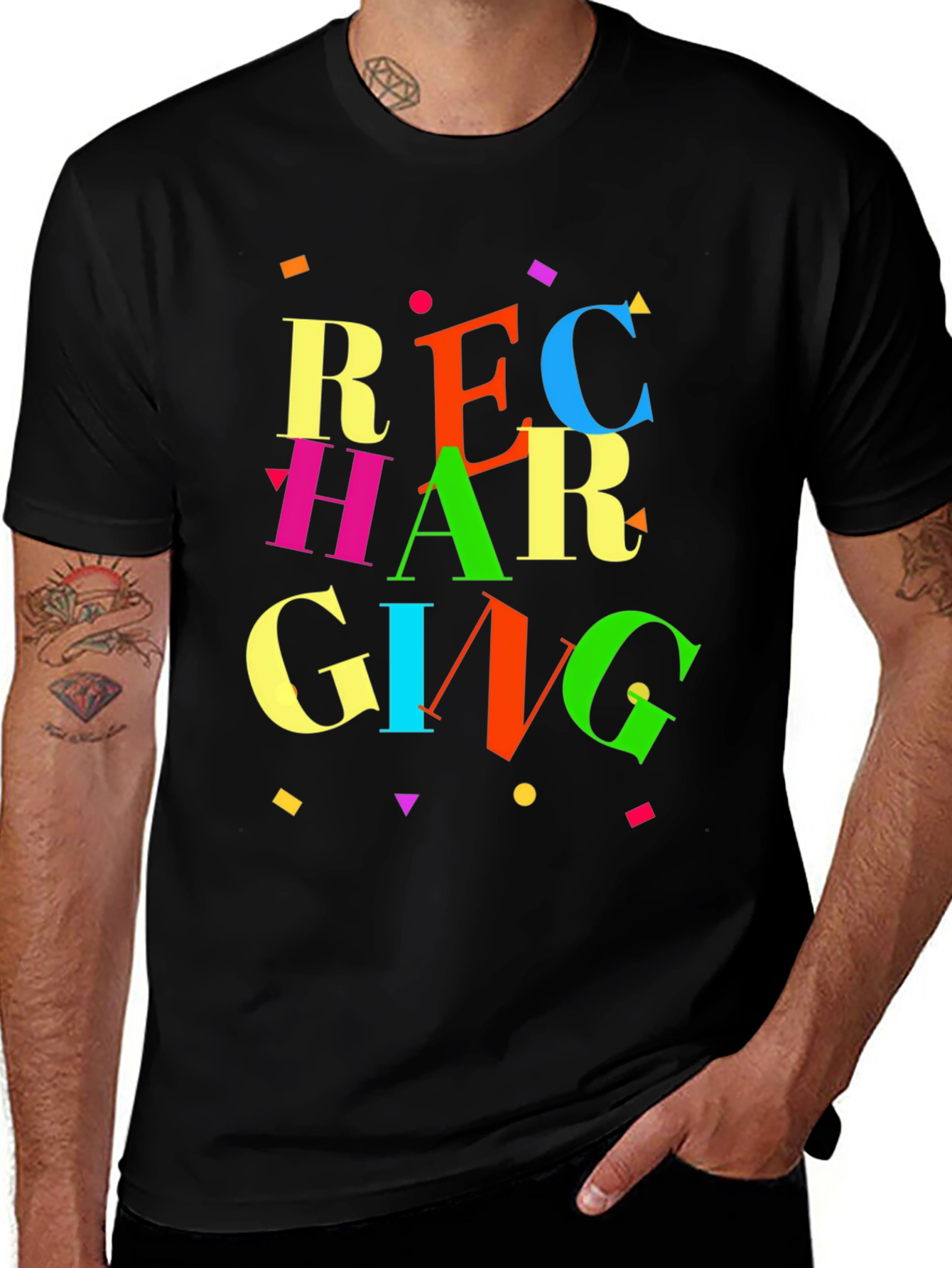 Recharging Graphic Tee - Retro Style