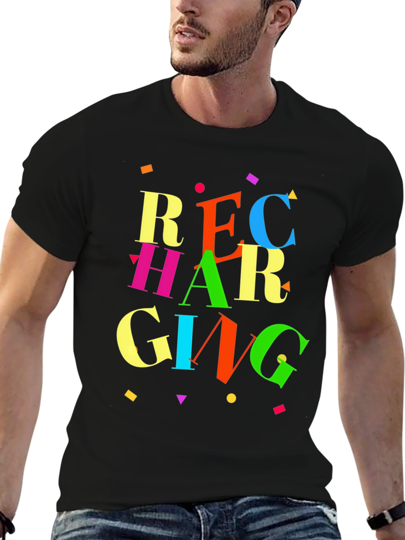 Recharging Graphic Tee - Retro Style