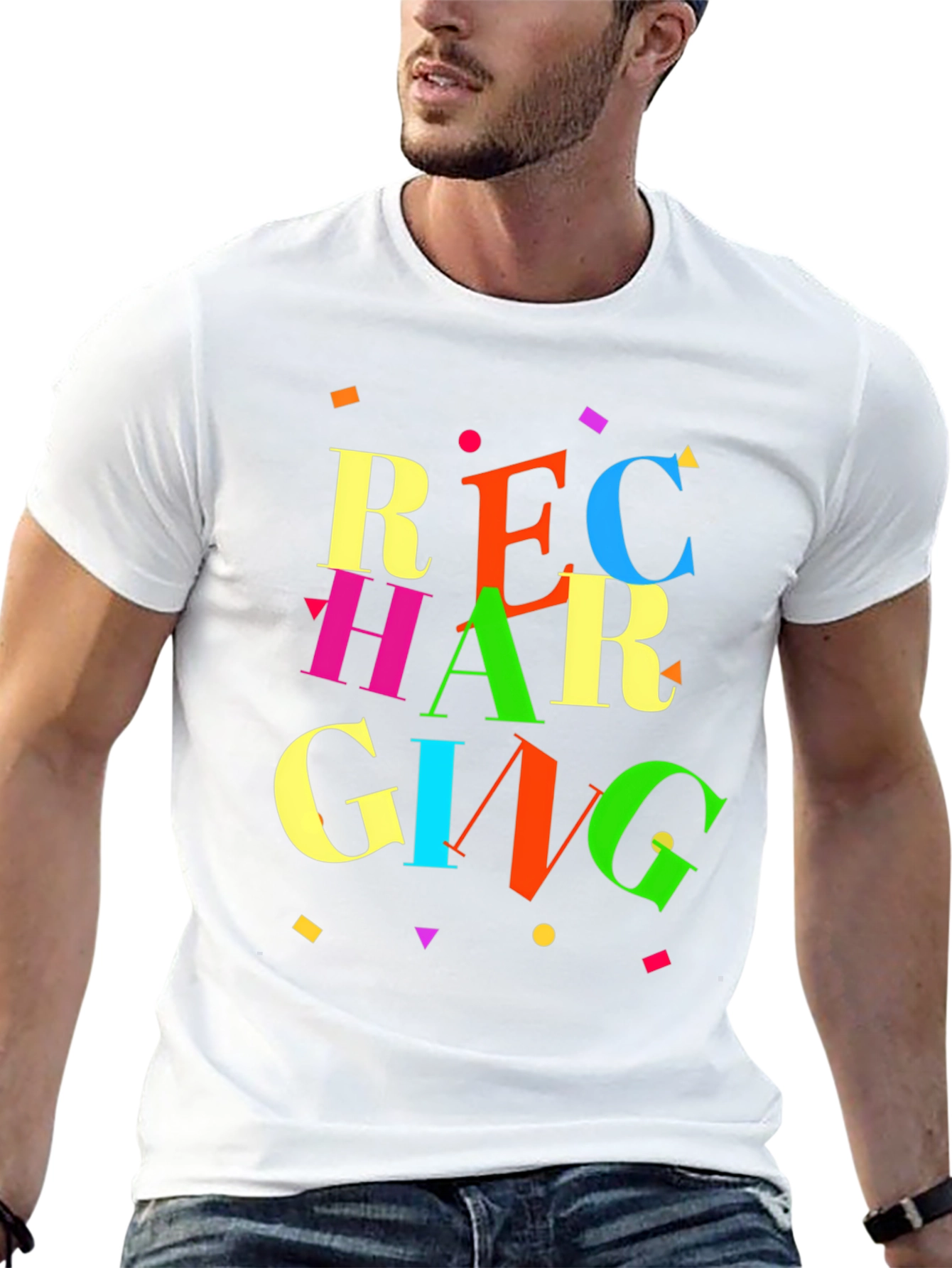 Recharging Graphic Tee - Retro Style