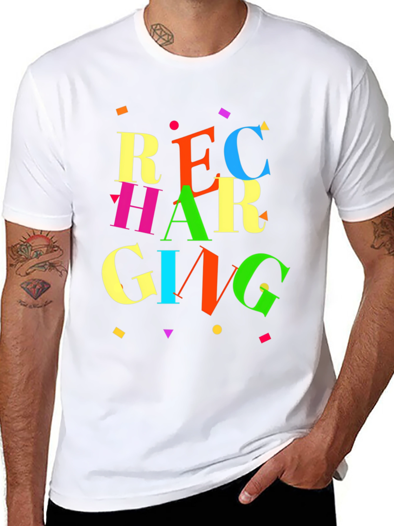 Recharging Graphic Tee - Retro Style