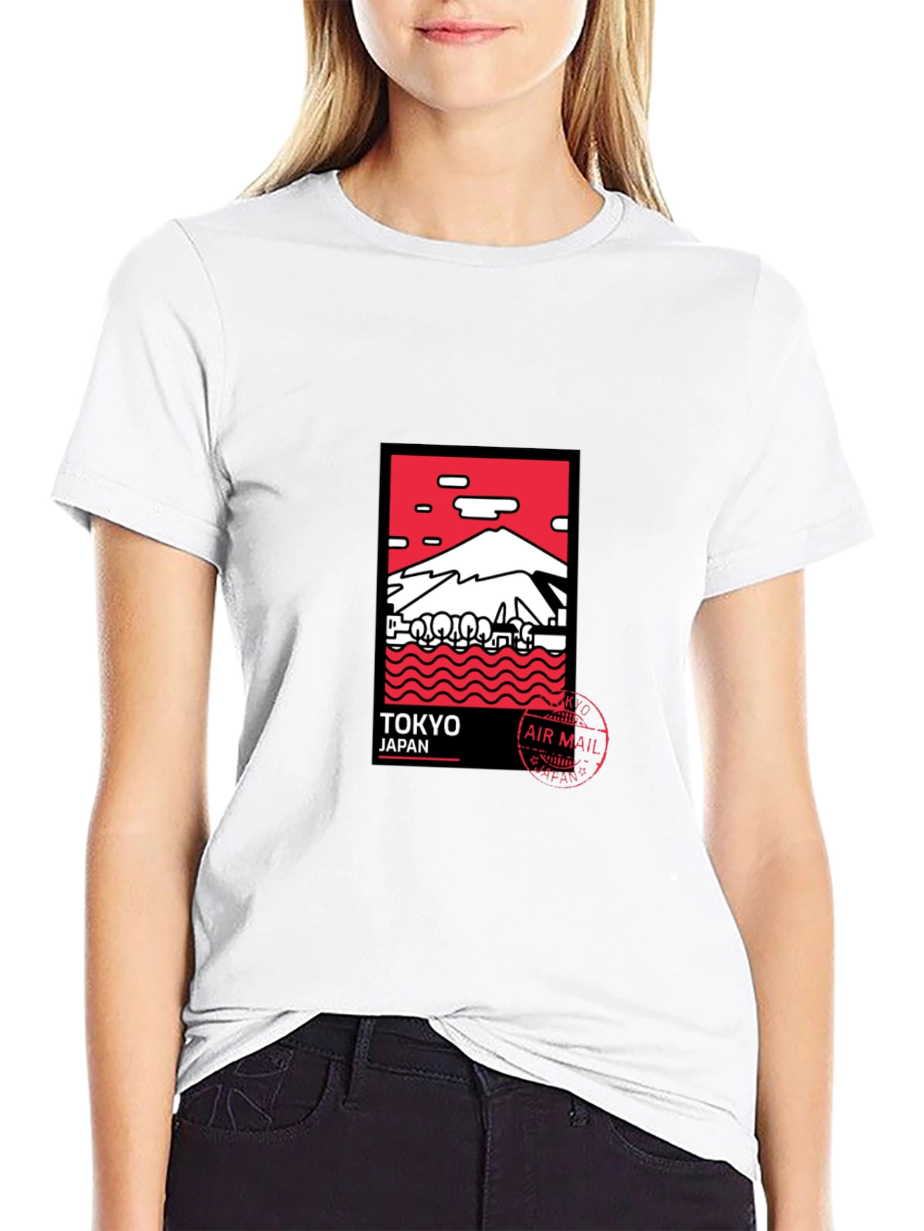 Tokyo Japan Graphic Tee - Black Crewneck