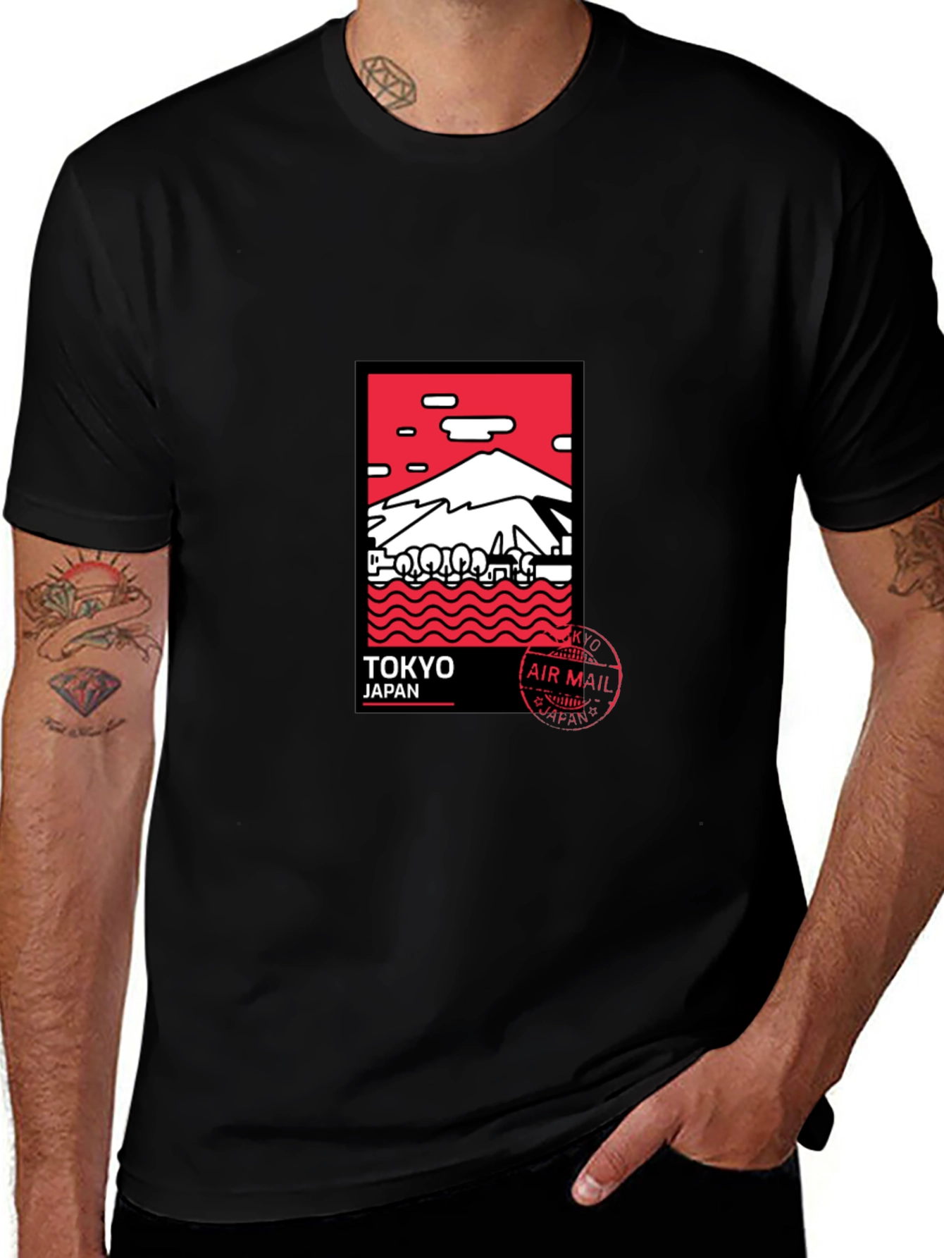 Tokyo Japan Graphic Tee - Black Crewneck