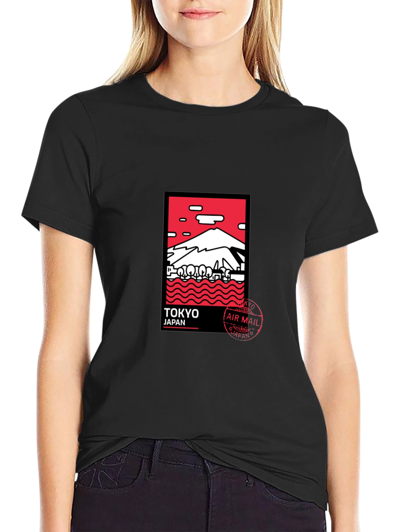 Tokyo Japan Graphic Tee - Black Crewneck
