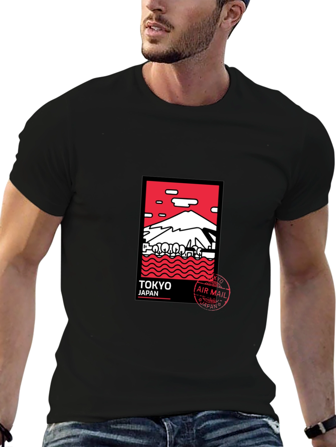Tokyo Japan Graphic Tee - Black Crewneck