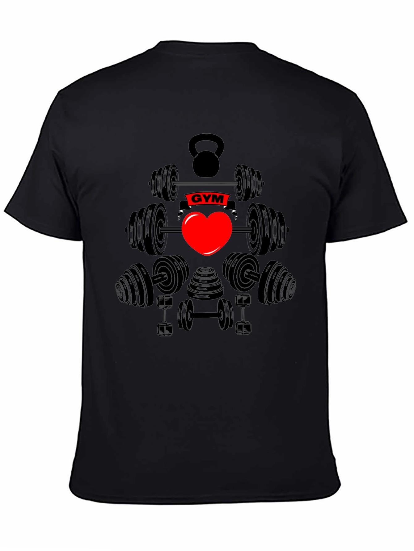 Gym Heart Black T-Shirt