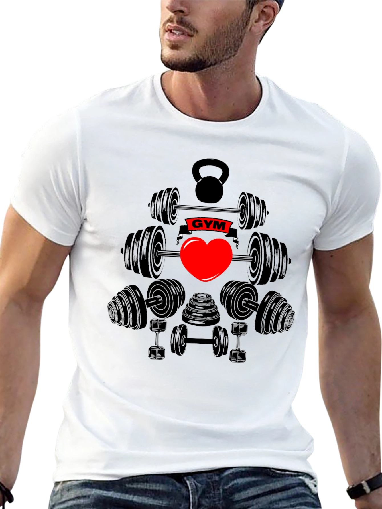 Gym Heart Black T-Shirt