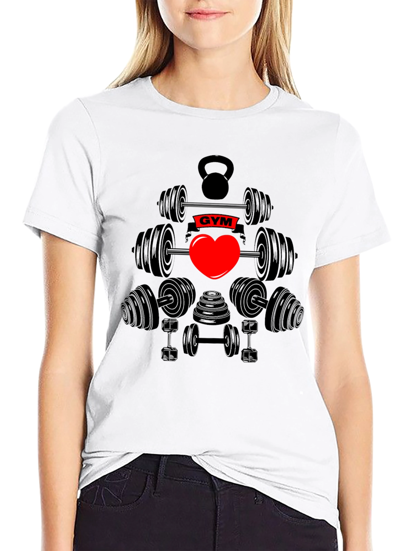 Gym Heart Black T-Shirt