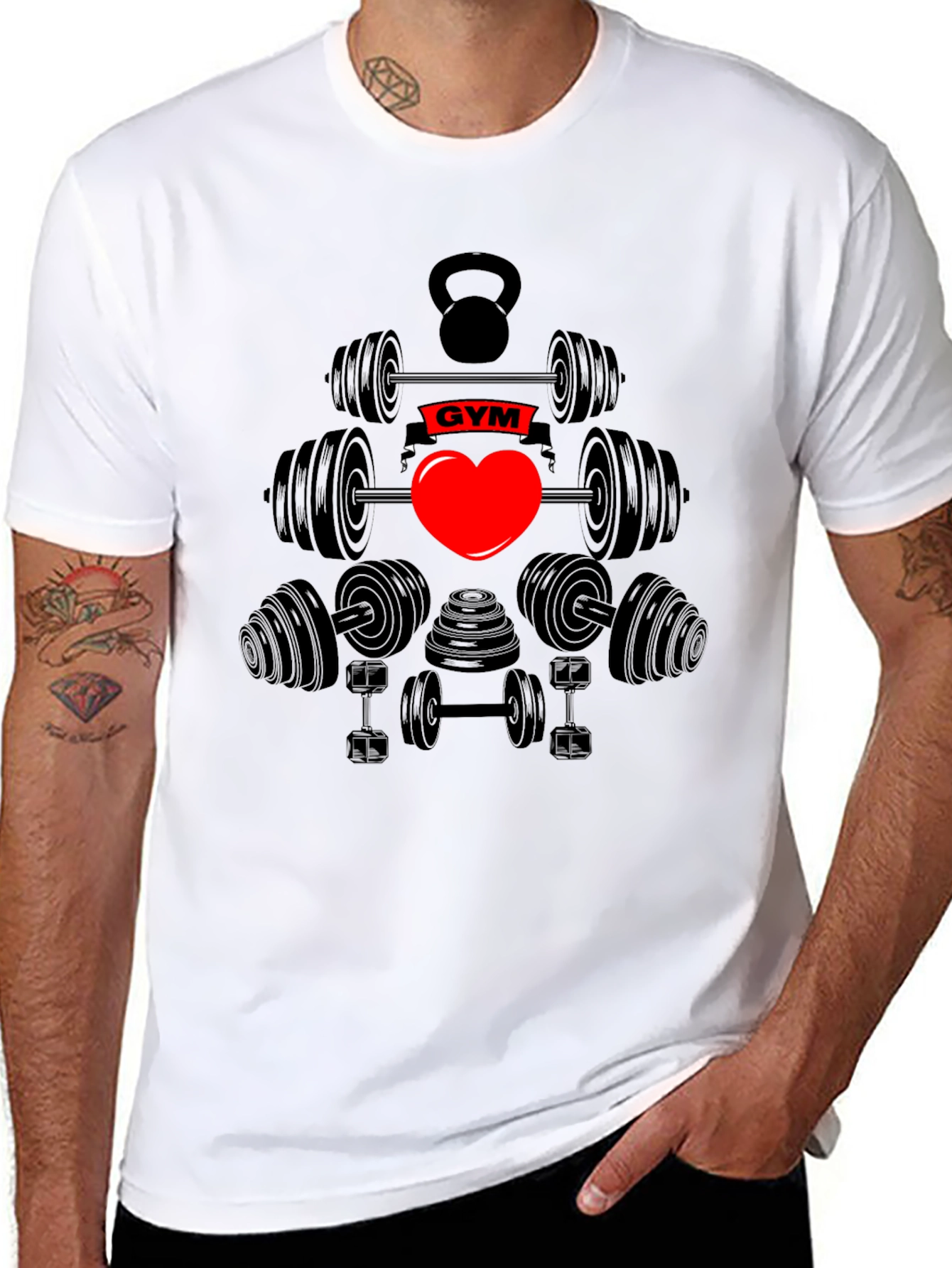 Gym Heart Black T-Shirt