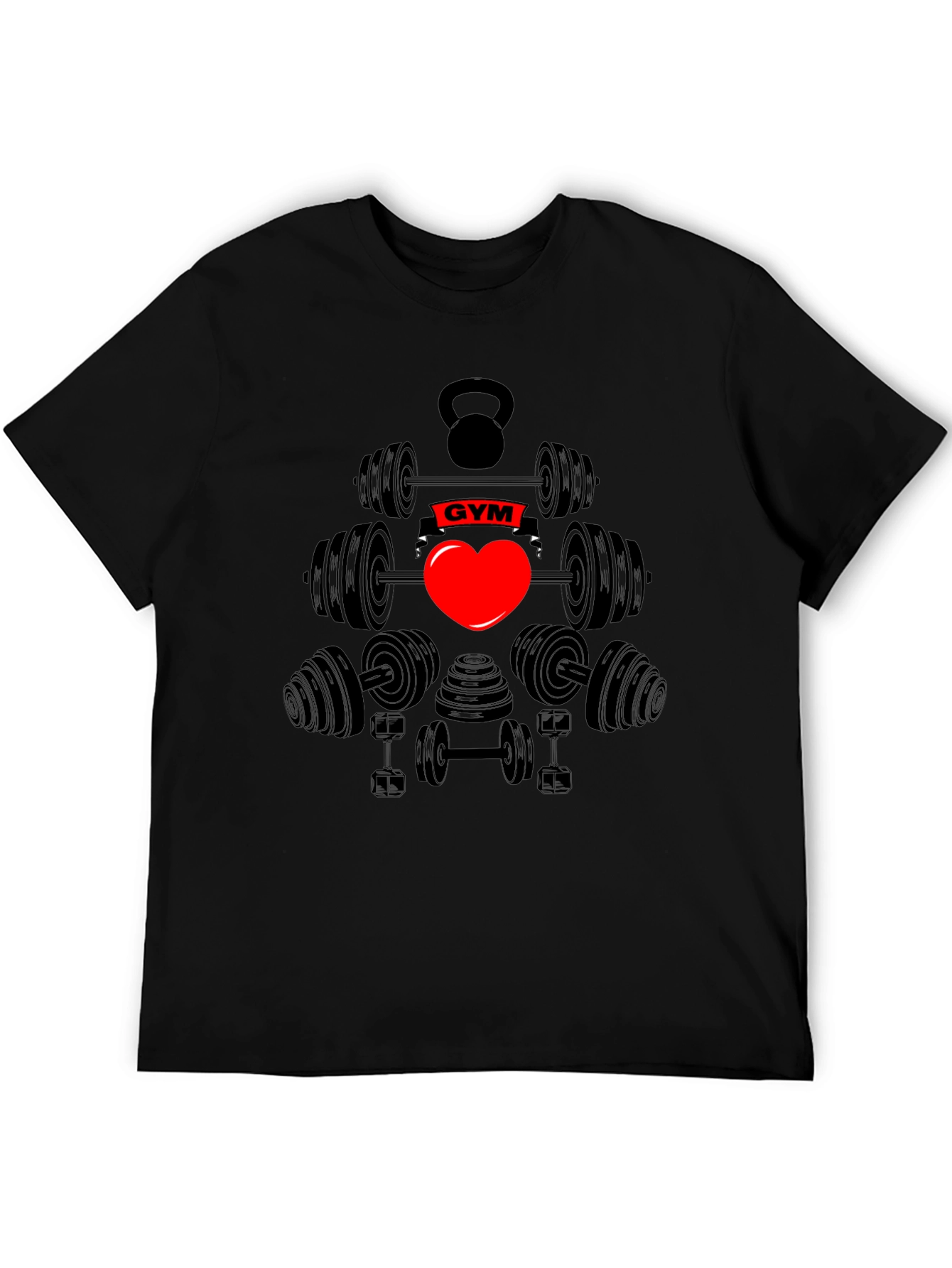 Gym Heart Black T-Shirt