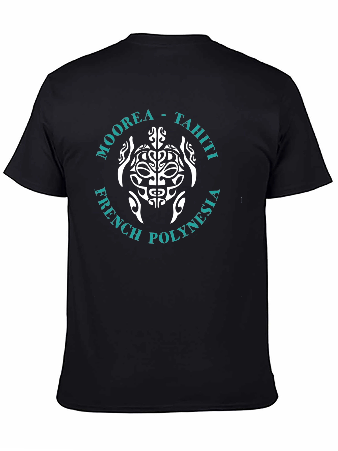 Moorea Tahiti Turtle Graphic T-Shirt - Black