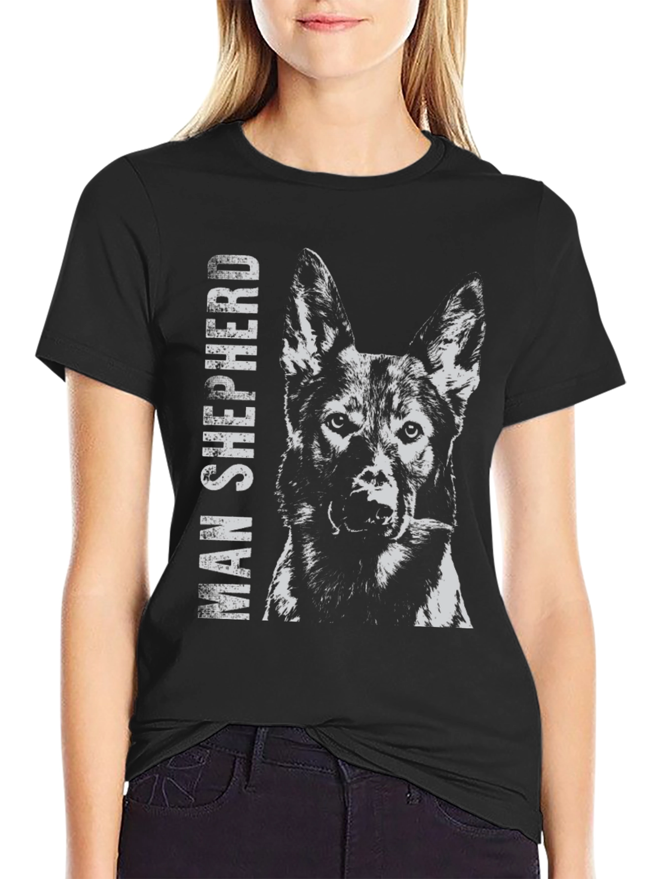 Man Shepherd Dog Graphic T-Shirt