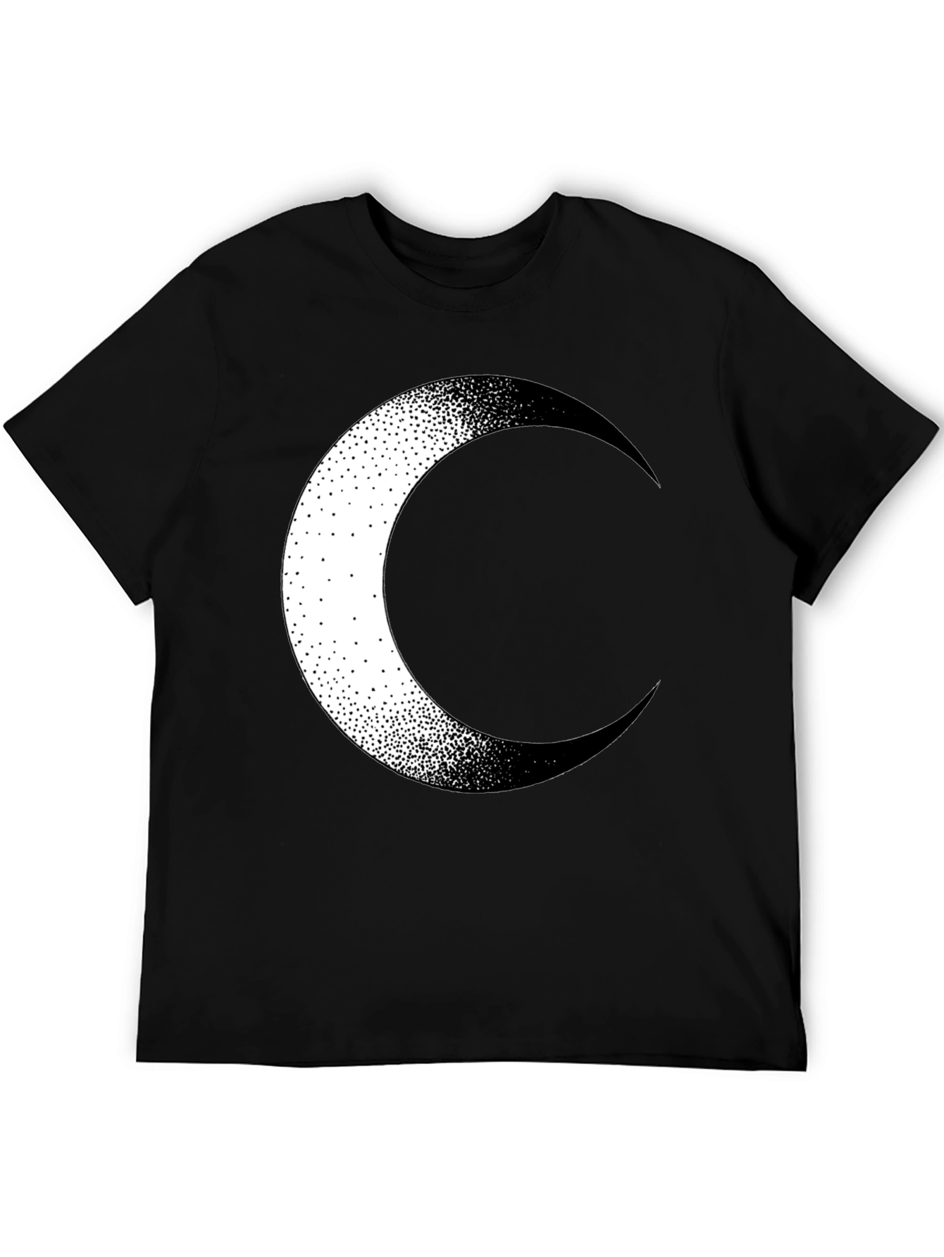 Crescent Moon Graphic Tee - Stylish Black Cotton T-Shirt
