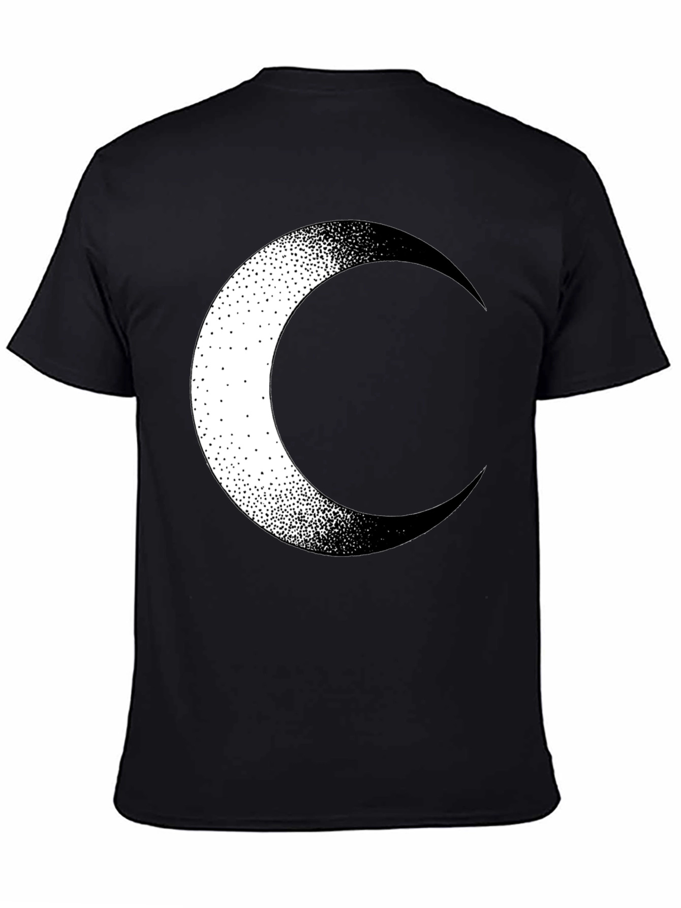 Crescent Moon Graphic Tee - Stylish Black Cotton T-Shirt