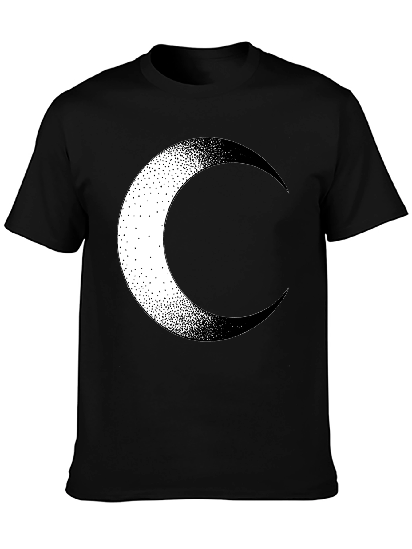 Crescent Moon Graphic Tee - Stylish Black Cotton T-Shirt