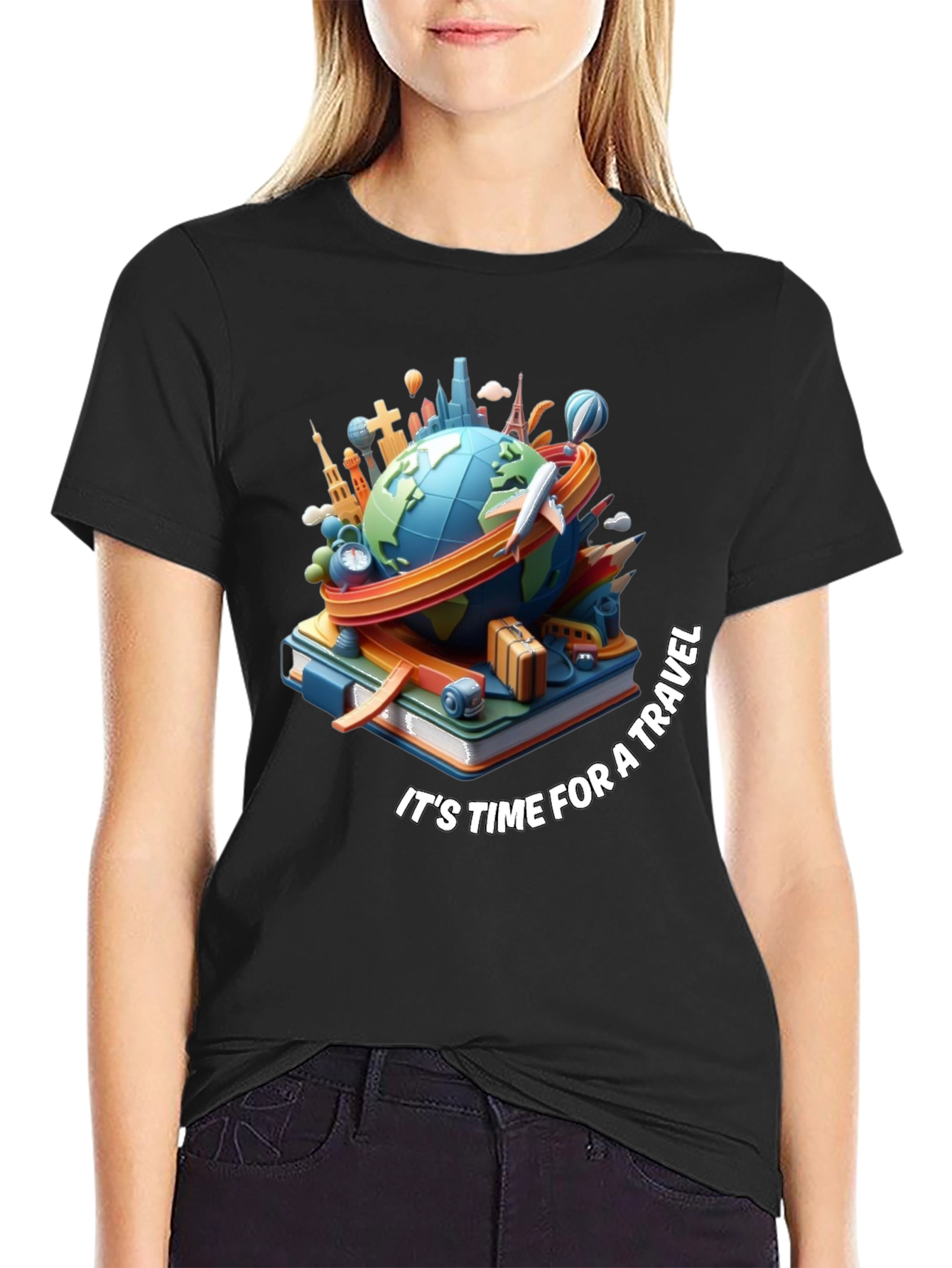 Time for Travel Graphic Tee - Black