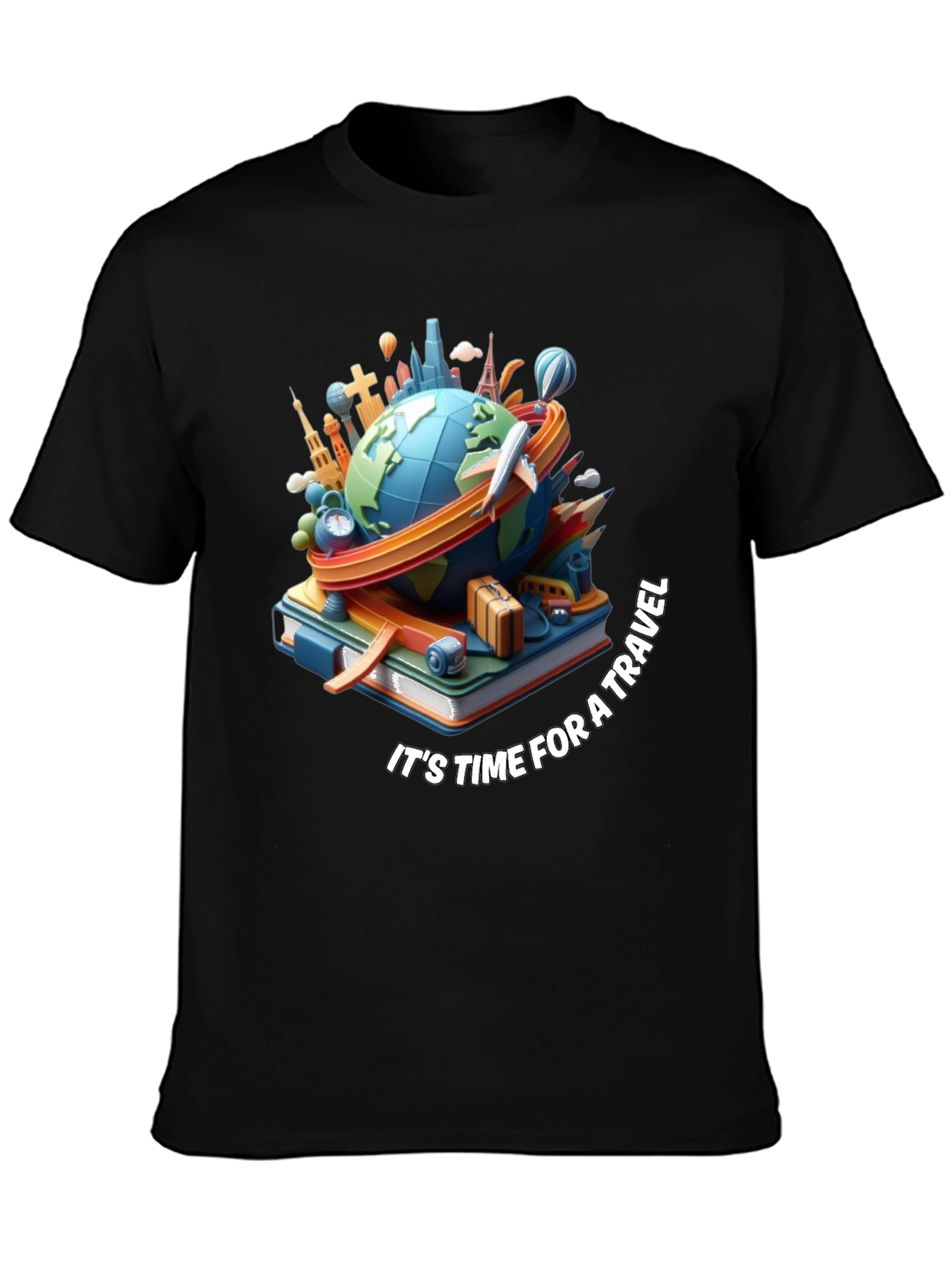 Time for Travel Graphic Tee - Black