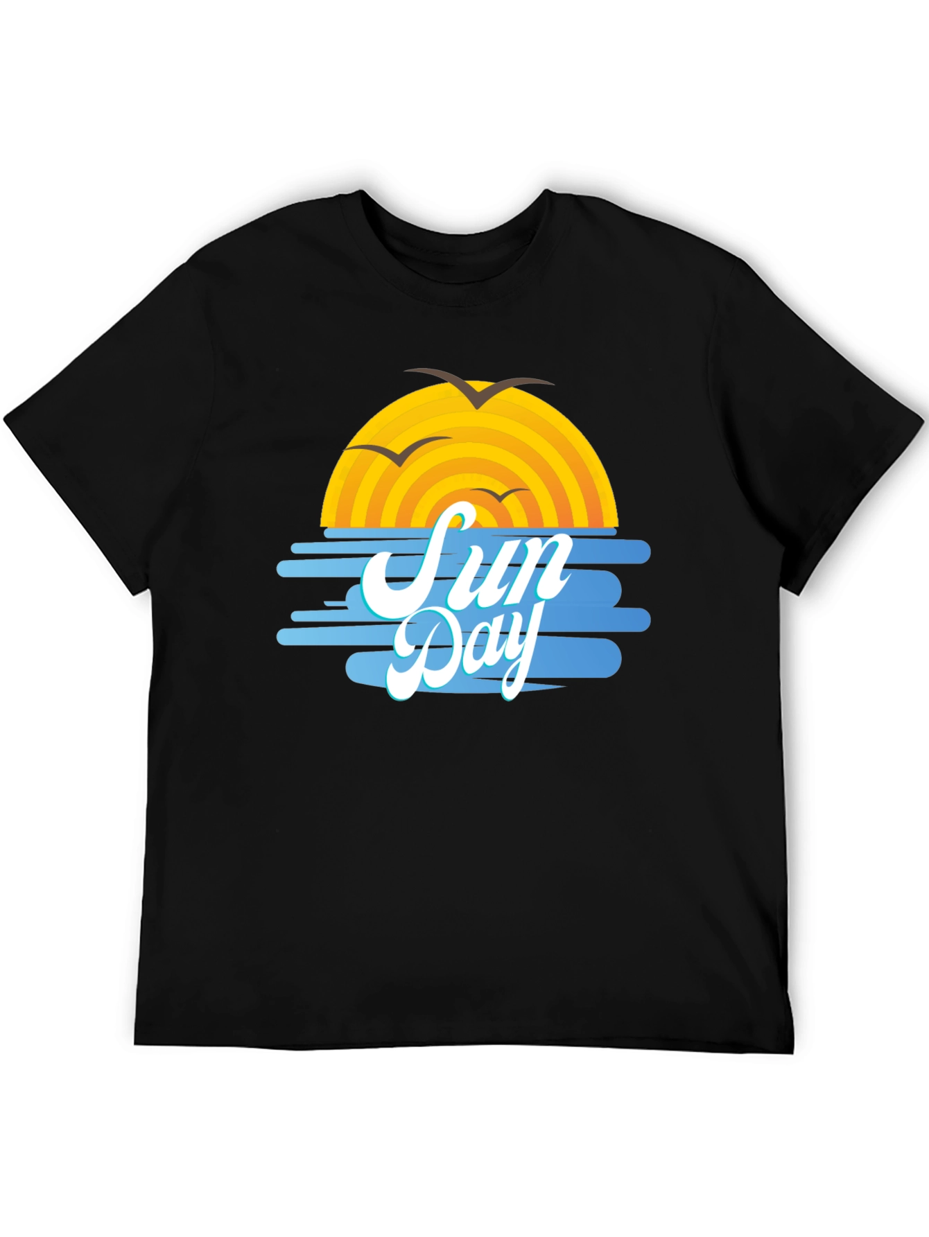 Sun Day Graphic Tee - Black Cotton T-Shirt