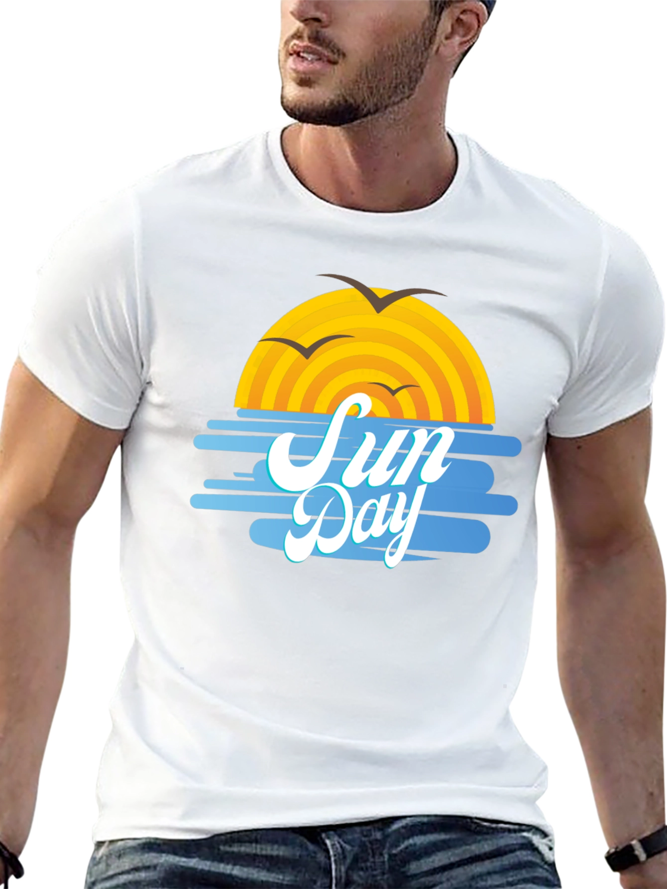 Sun Day Graphic Tee - Black Cotton T-Shirt