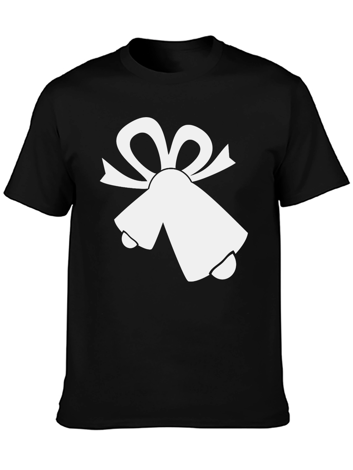 Festive Bells Graphic Tee - Black Cotton Blend