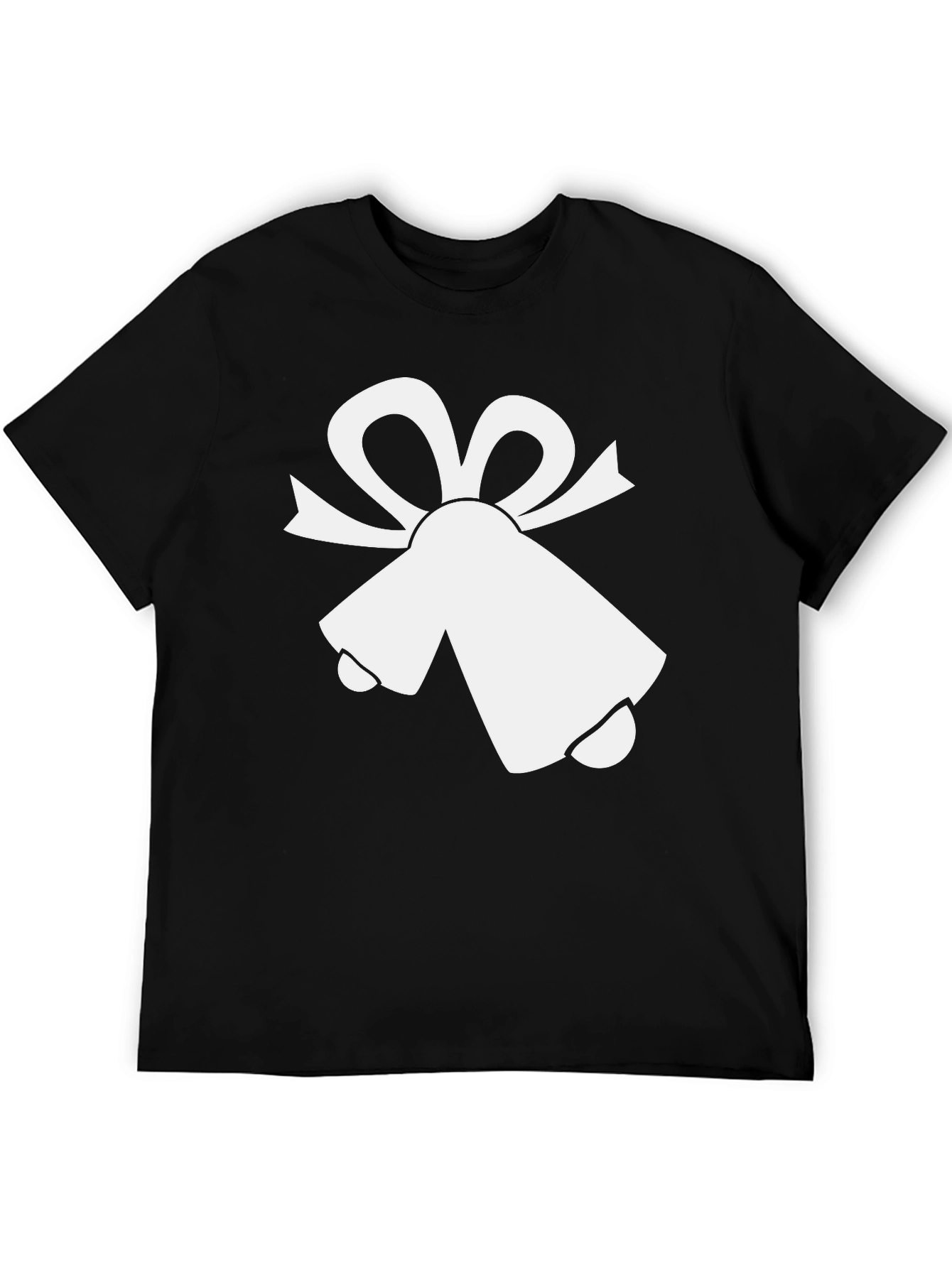 Festive Bells Graphic Tee - Black Cotton Blend
