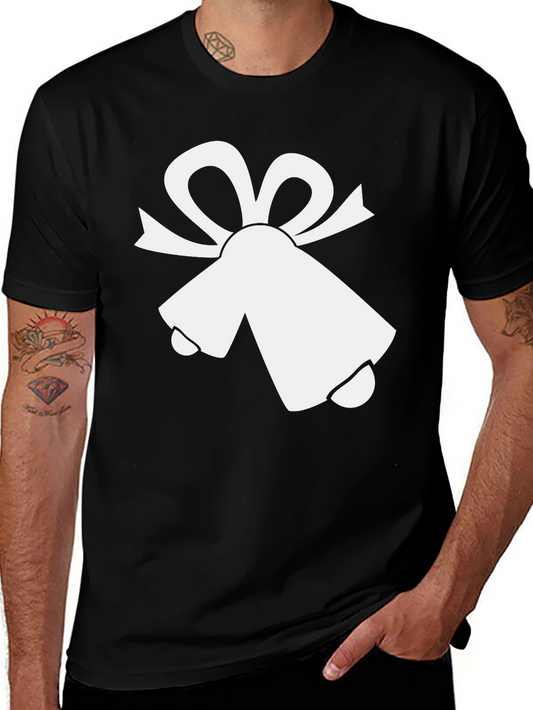 Festive Bells Graphic Tee - Black Cotton Blend