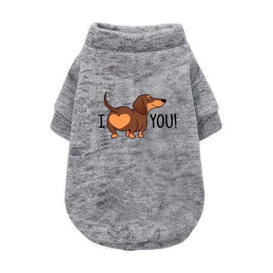 I Love You Cute Dachshund Grey Puppy Top