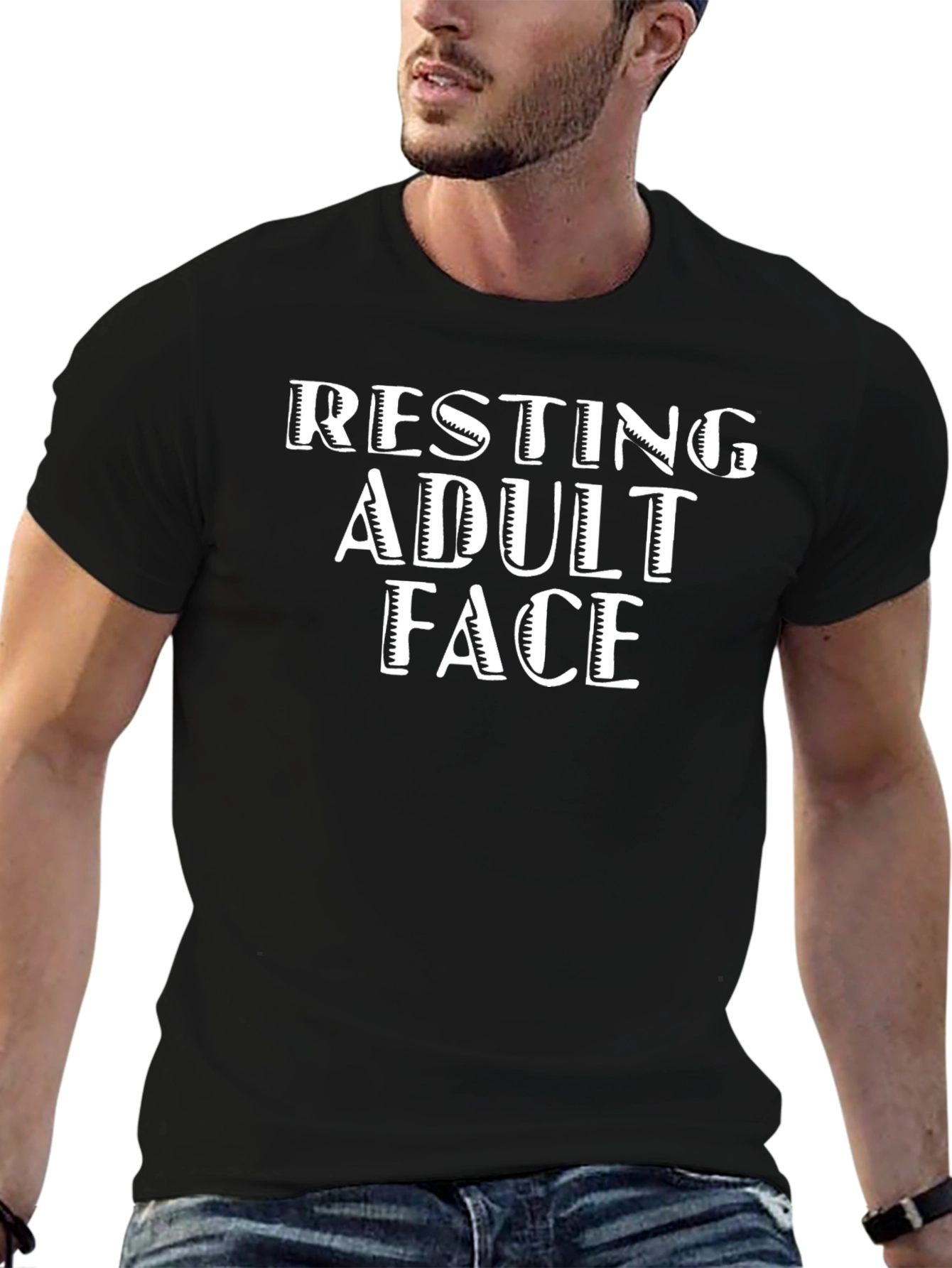 Resting Adult Face Funny Graphic T-Shirt