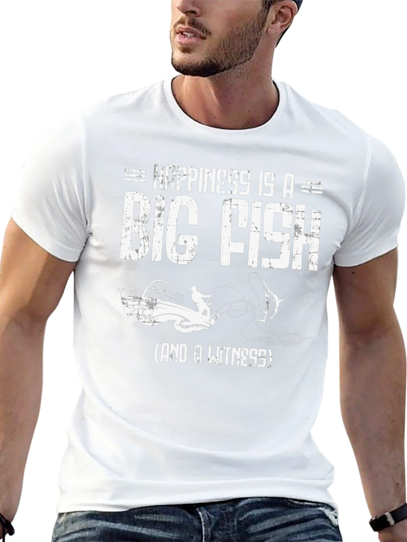 Happiness is a Big Fish T-Shirt - Fisherman Gift