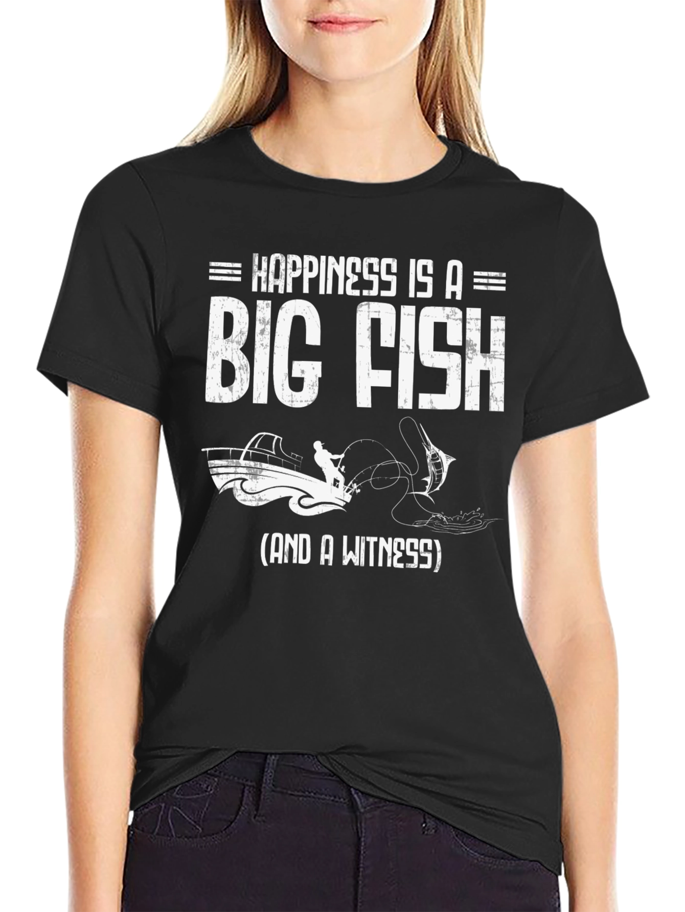 Happiness is a Big Fish T-Shirt - Fisherman Gift