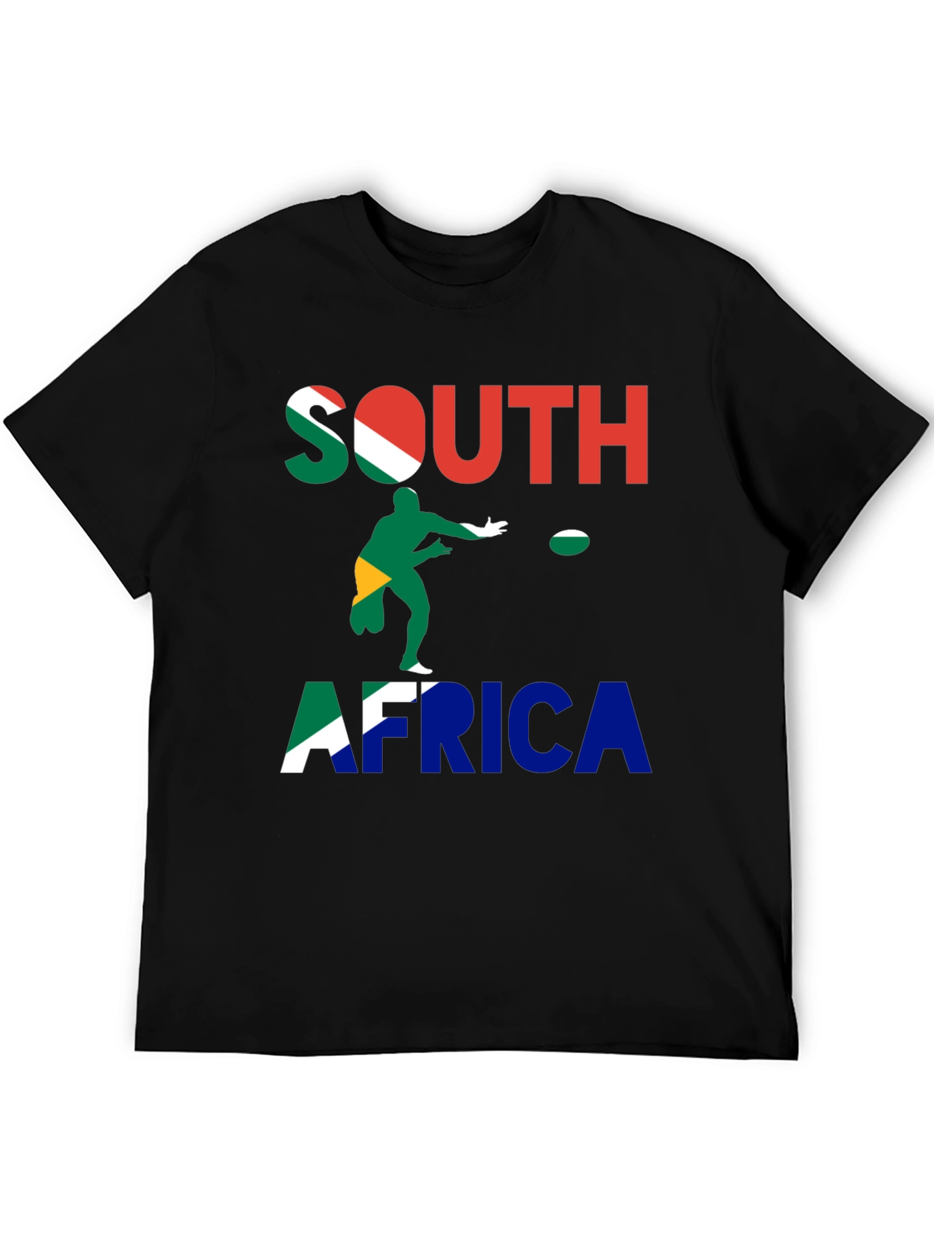 South Africa Rugby T-Shirt - Mens Black Tee