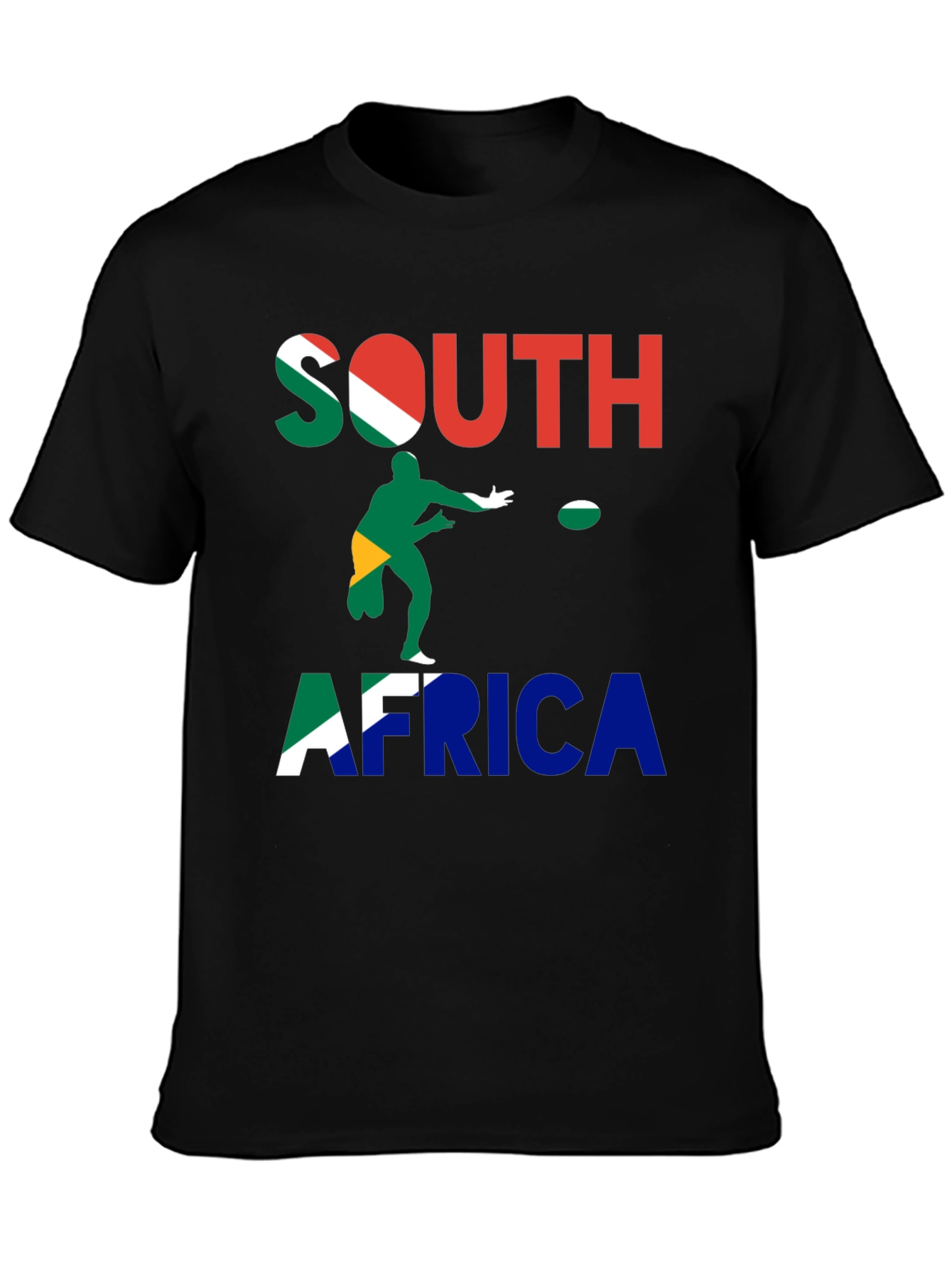 South Africa Rugby T-Shirt - Mens Black Tee