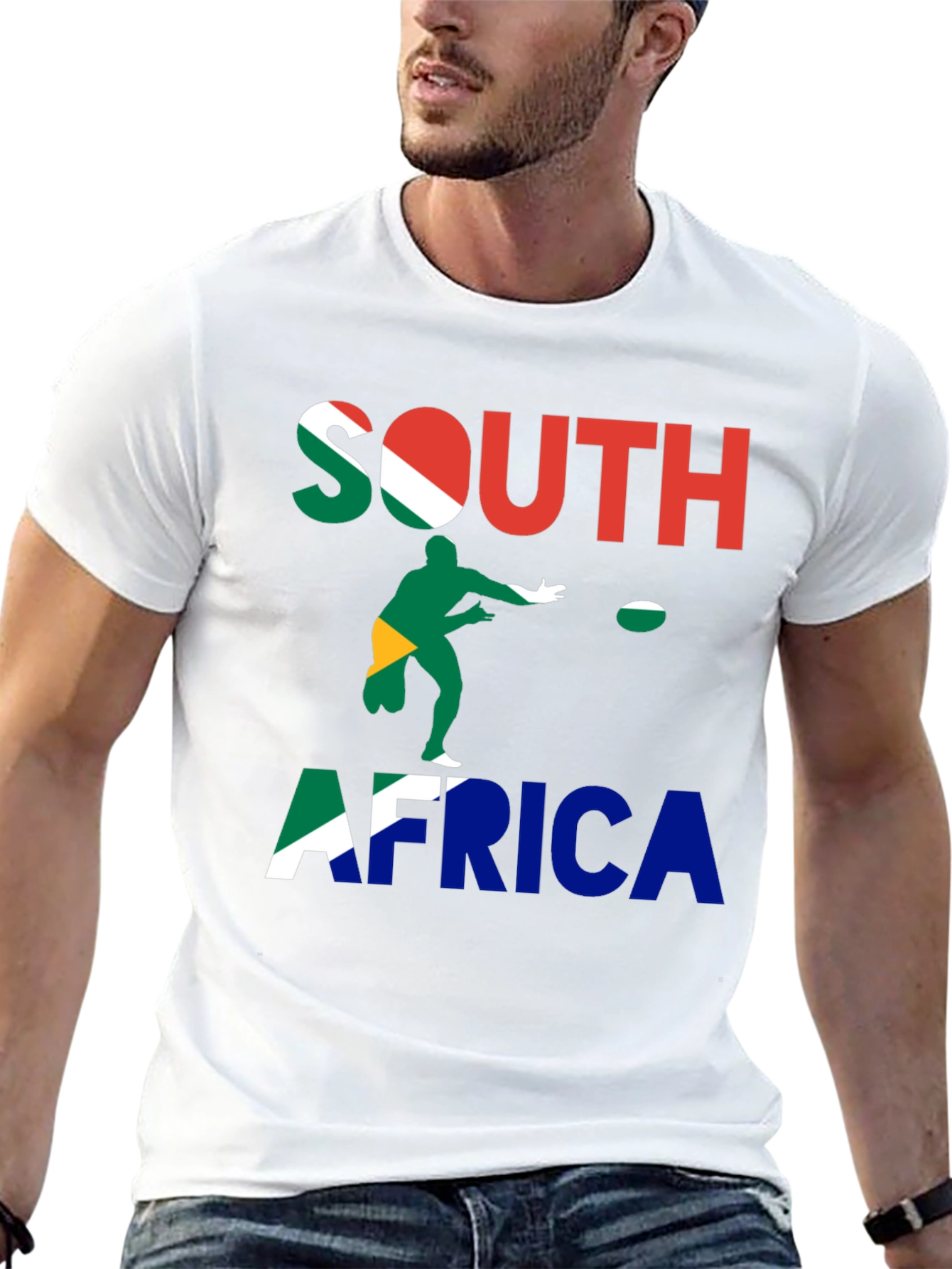 South Africa Rugby T-Shirt - Mens Black Tee