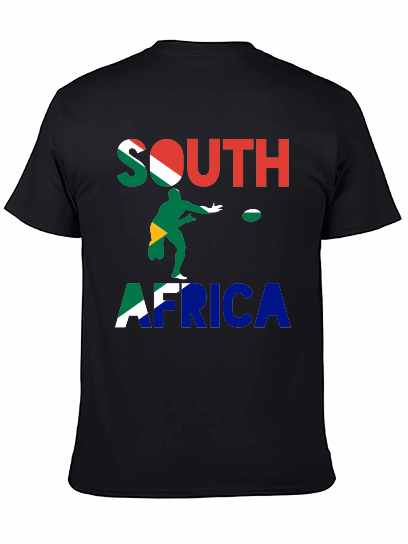 South Africa Rugby T-Shirt - Mens Black Tee