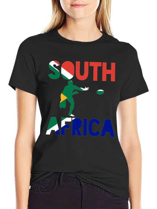 South Africa Rugby T-Shirt - Mens Black Tee