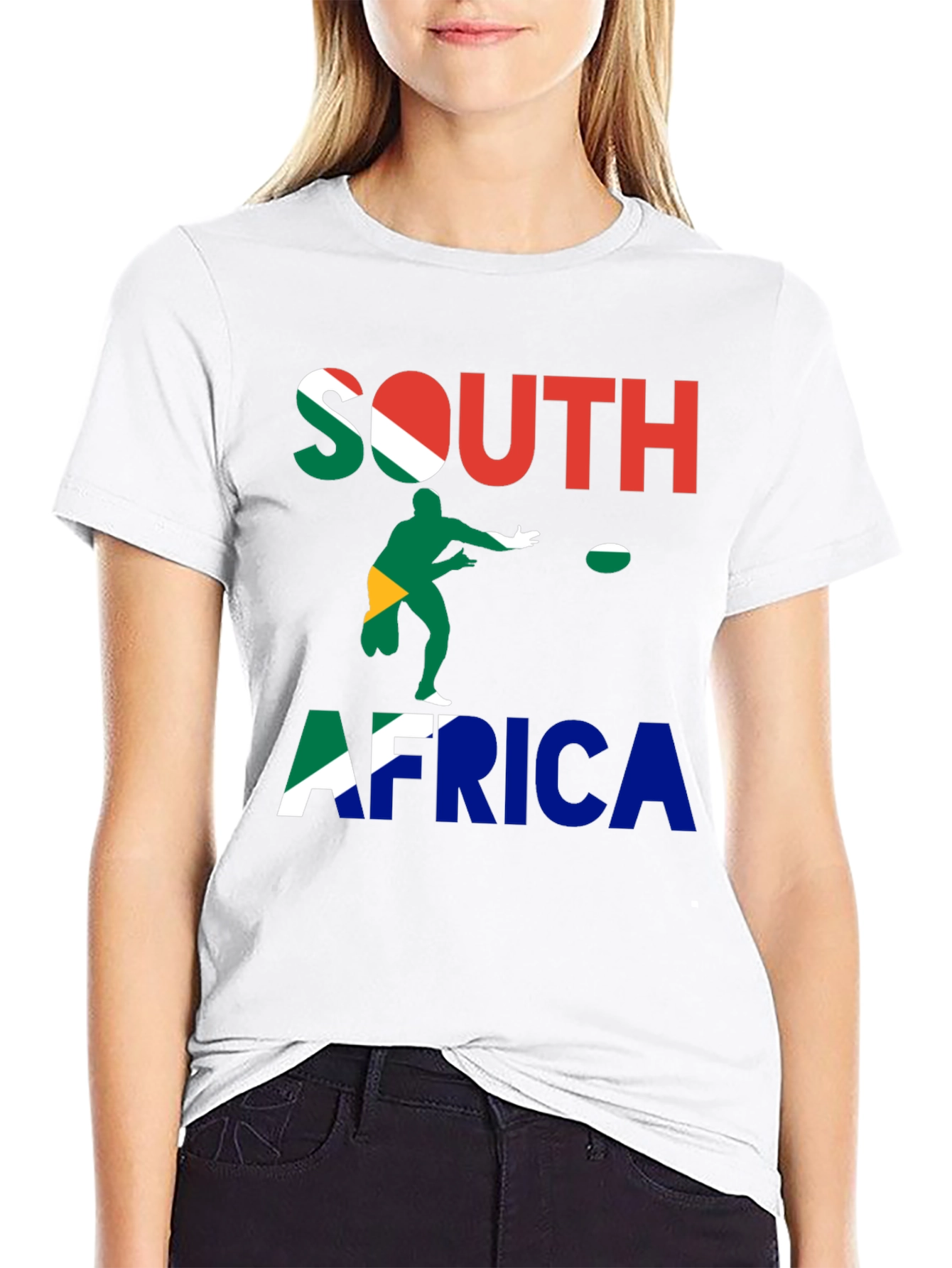 South Africa Rugby T-Shirt - Mens Black Tee
