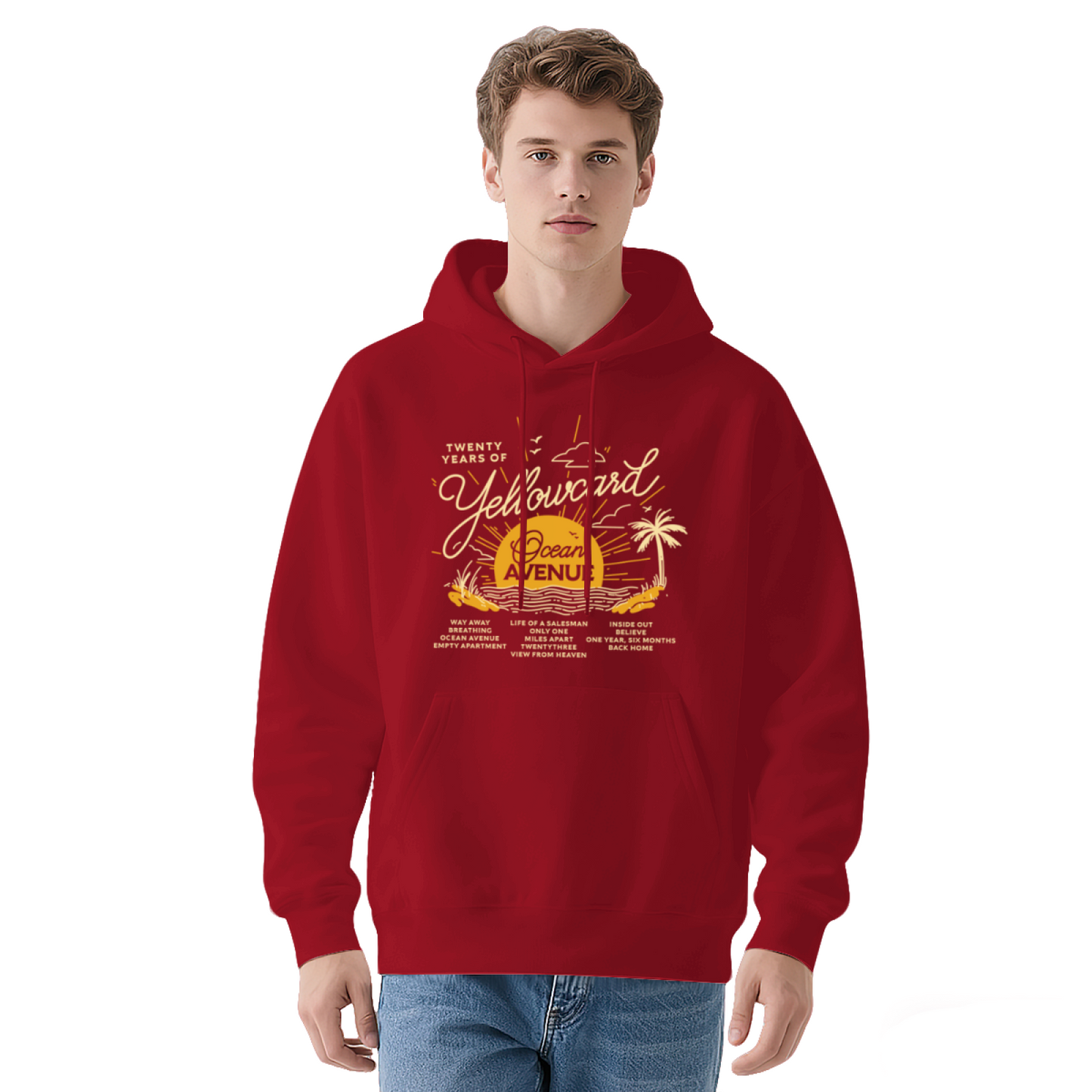 Retro Yellowcard Ocean Avenue Band Graphic Hoodie, Soft & Relaxed Fit
