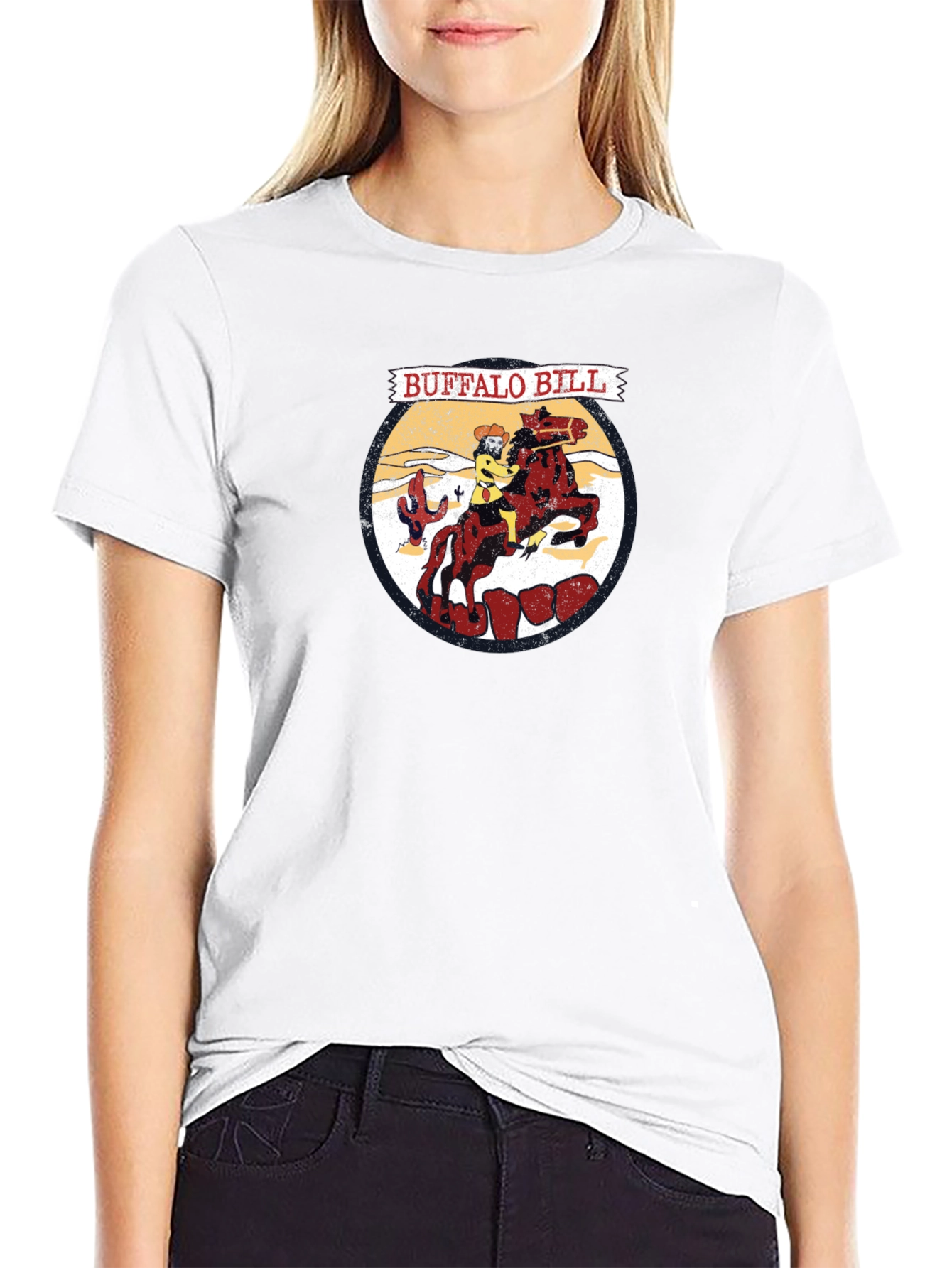 Buffalo Bill Cartoon Graphic T-Shirt