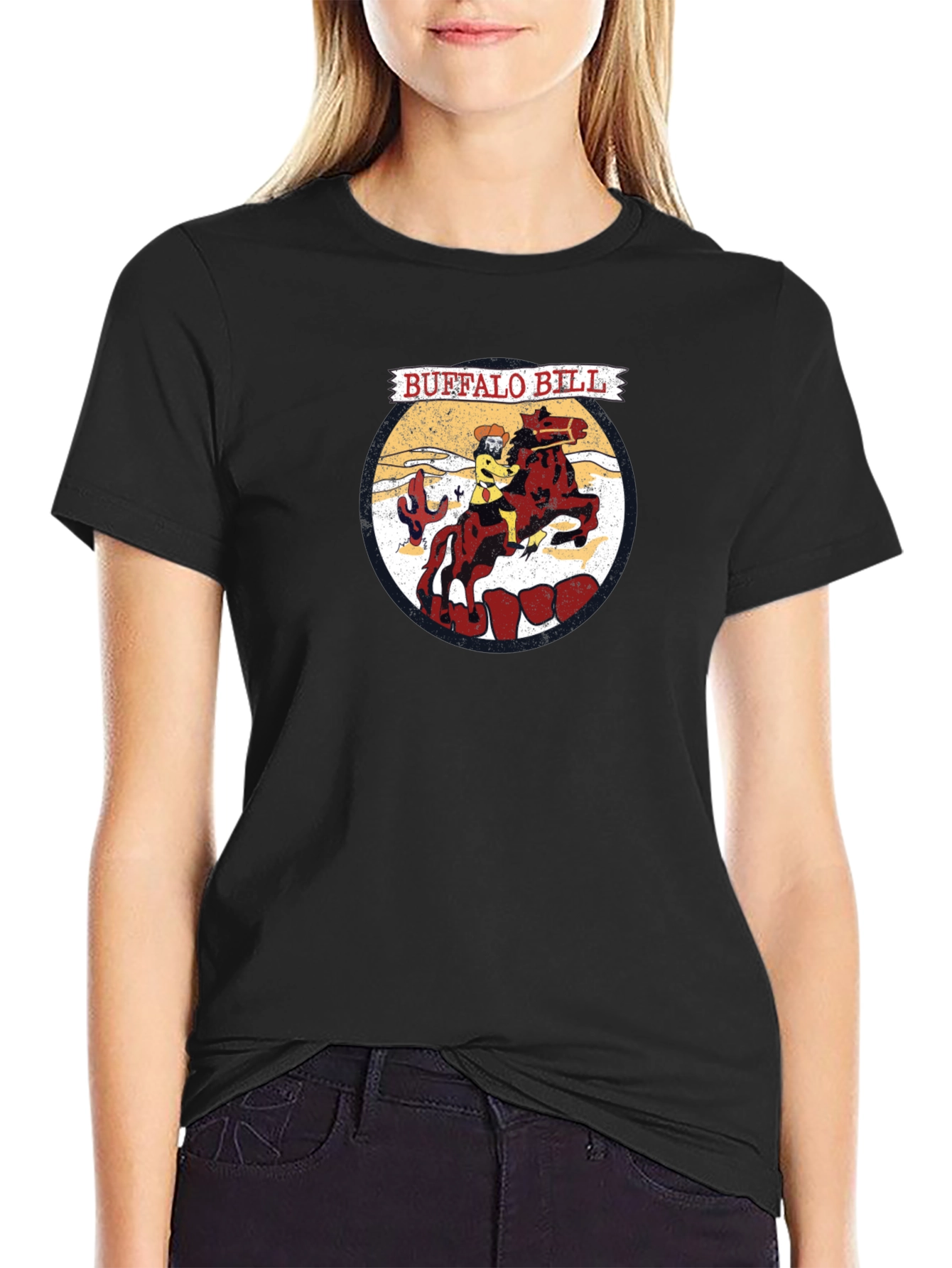 Buffalo Bill Cartoon Graphic T-Shirt