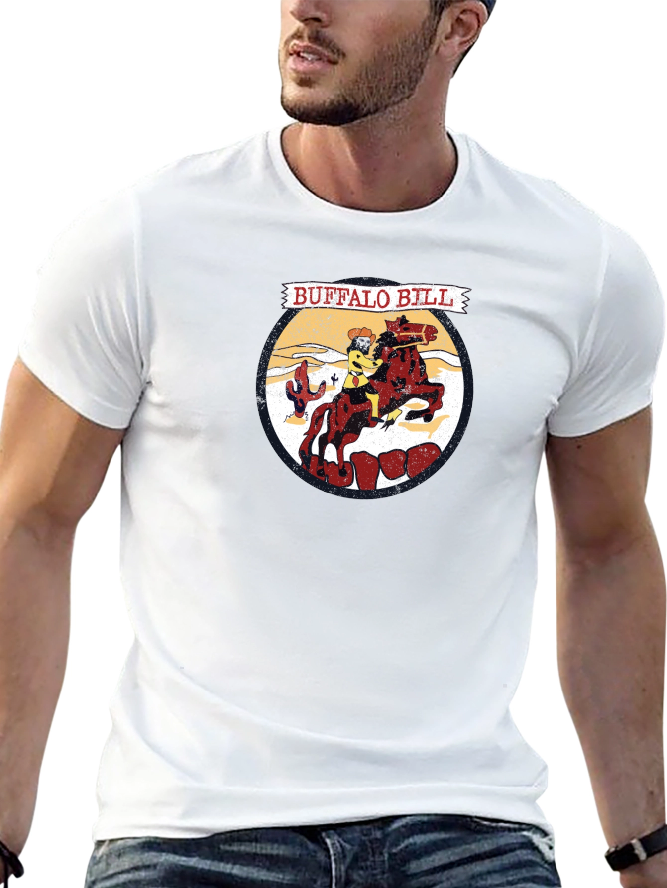 Buffalo Bill Cartoon Graphic T-Shirt