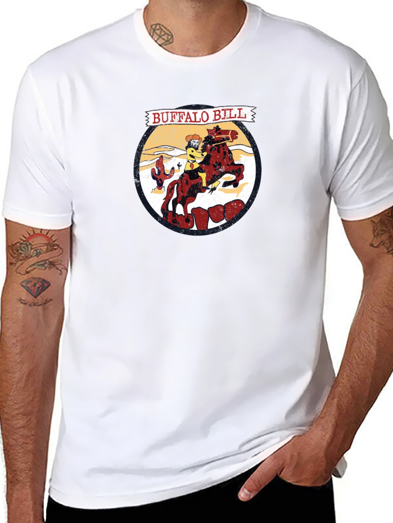 Buffalo Bill Cartoon Graphic T-Shirt