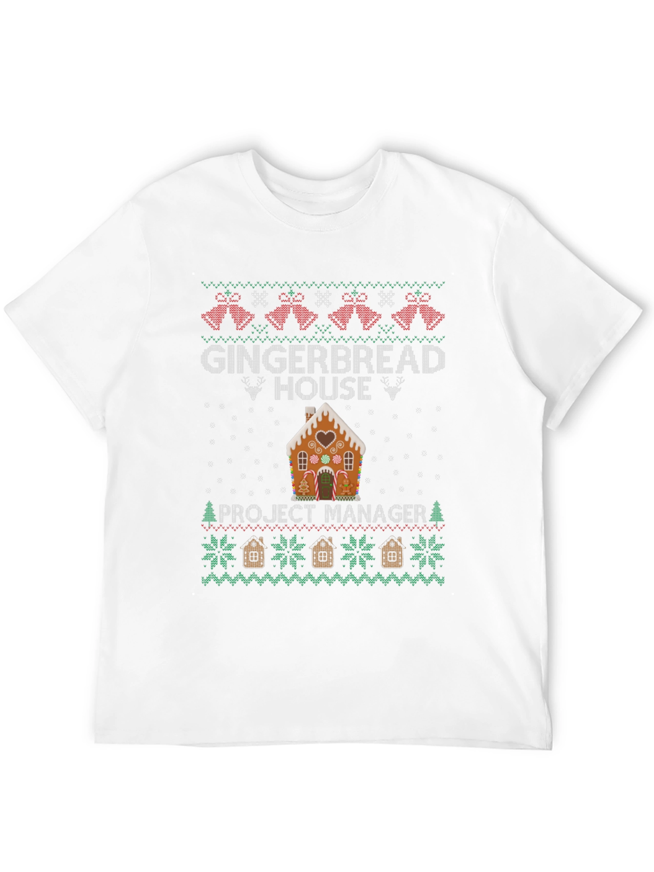 Gingerbread House Project Manager Ugly Christmas Sweater T-Shirt